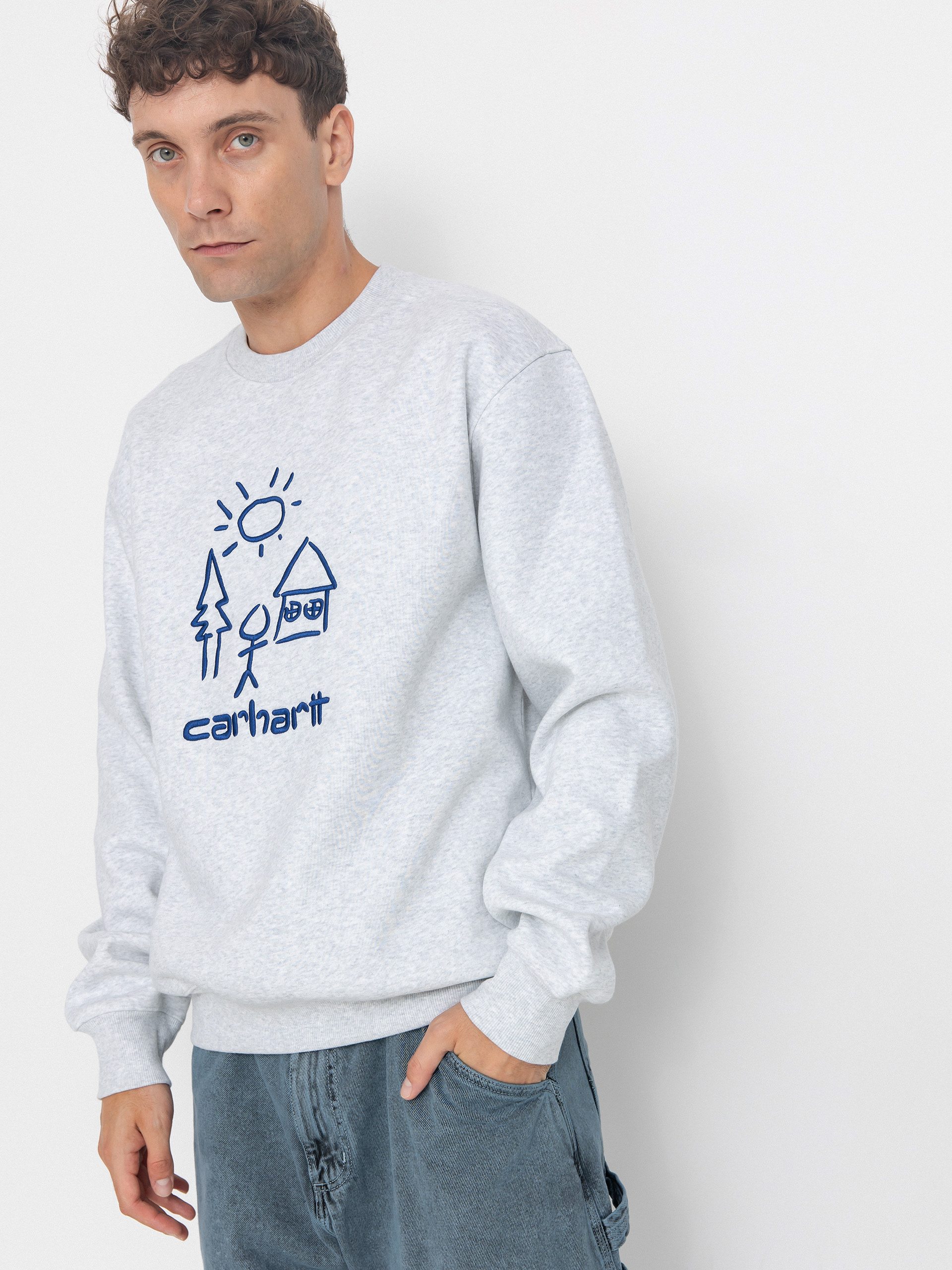 Carhartt WIP Masterpiece Sweatshirt grey (ash heather/wolfsbane)