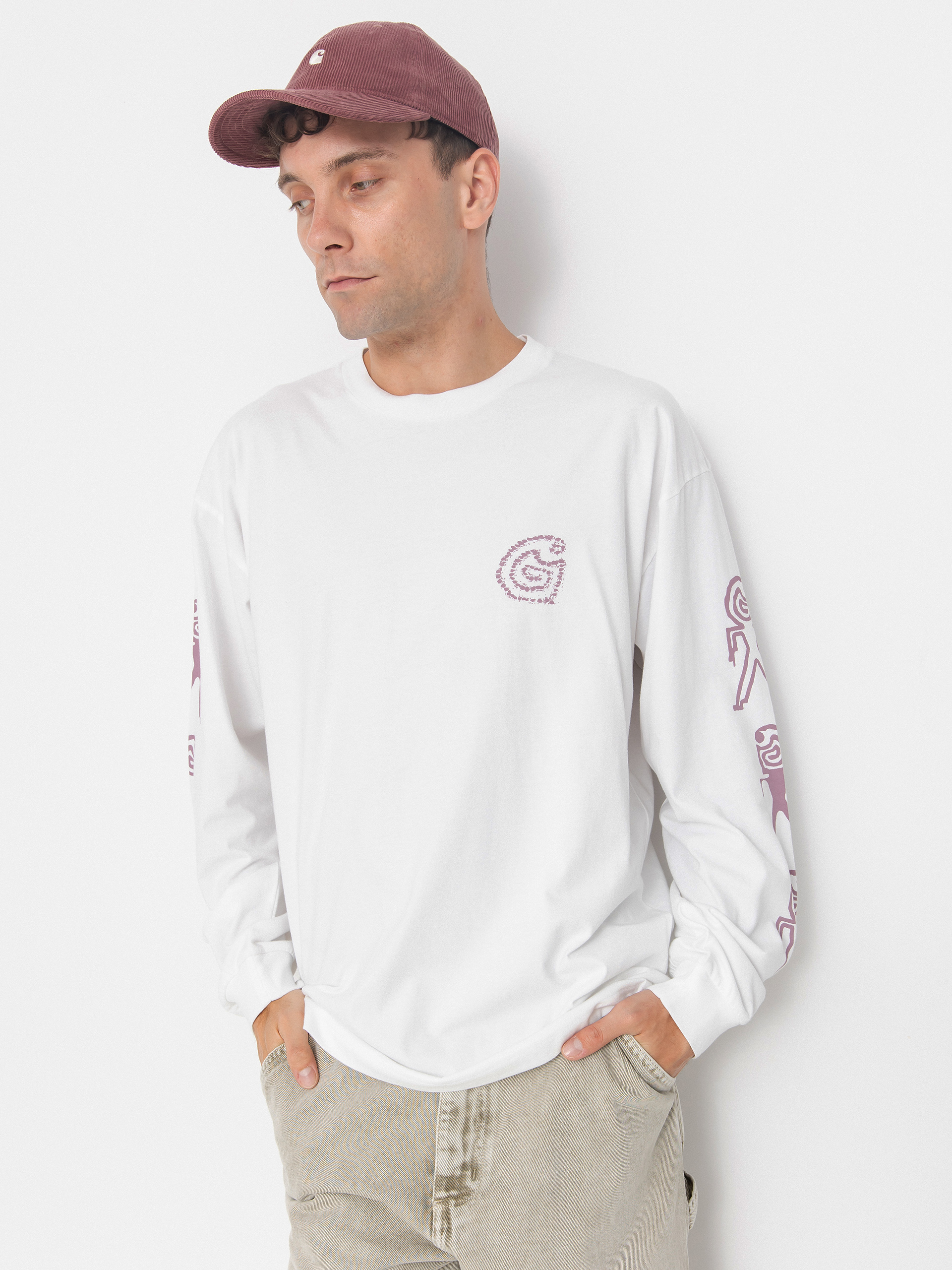 Carhartt WIP Terrestrial Longsleeve (white/pink fog/pigment garment dyed)