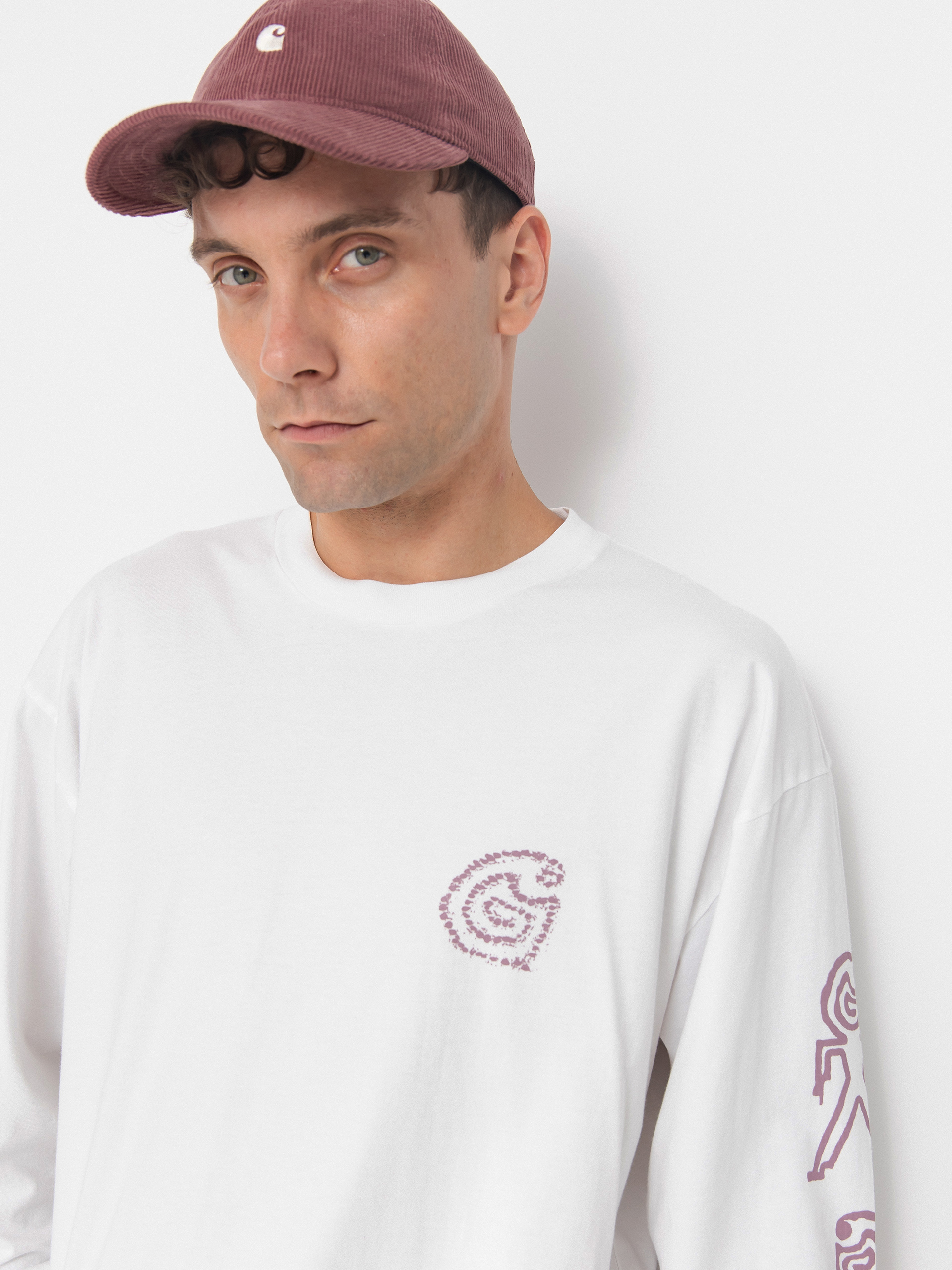 Carhartt WIP Terrestrial Longsleeve (white/pink fog/pigment garment dyed)