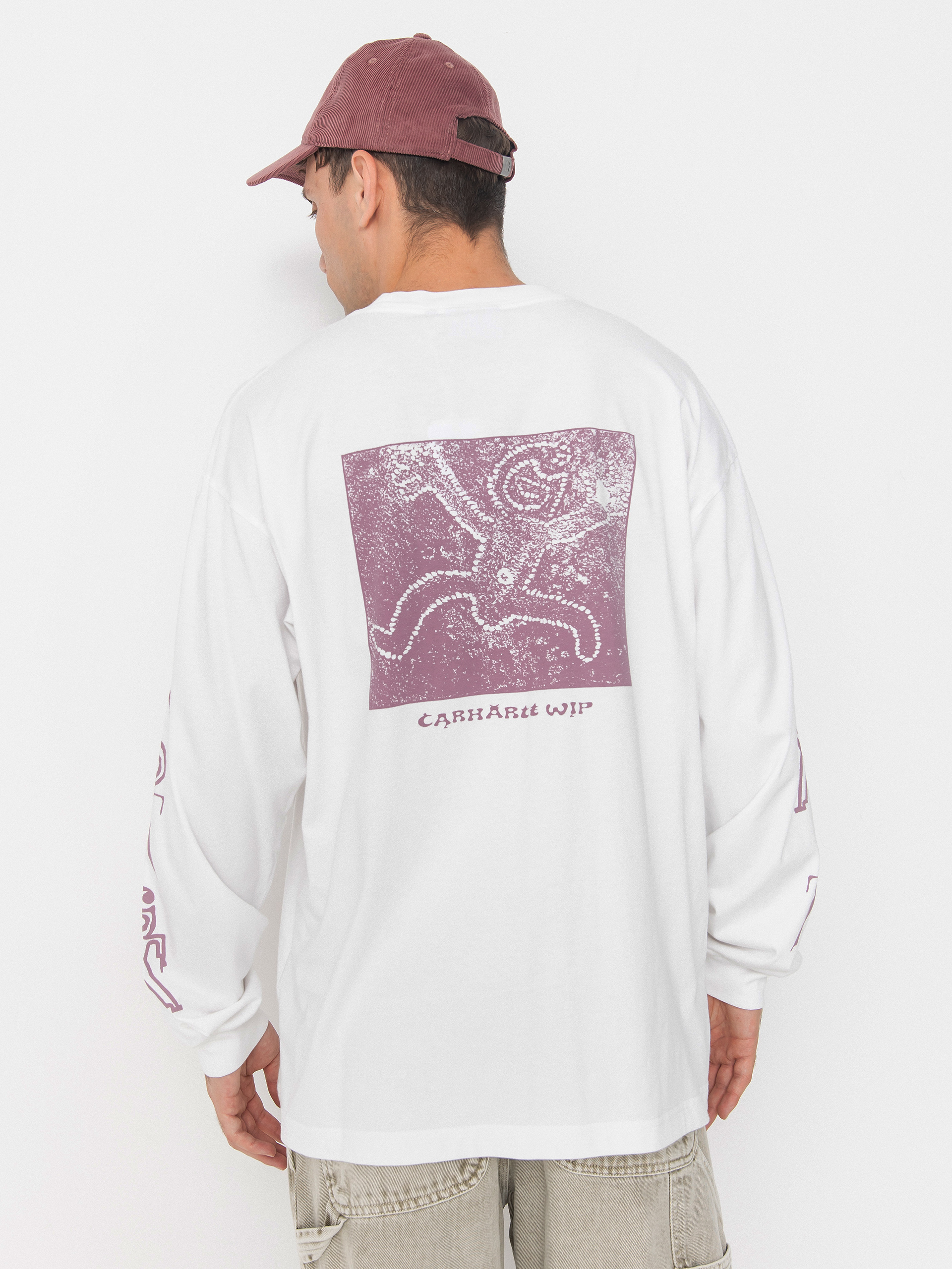 Carhartt WIP Terrestrial Longsleeve (white/pink fog/pigment garment dyed)