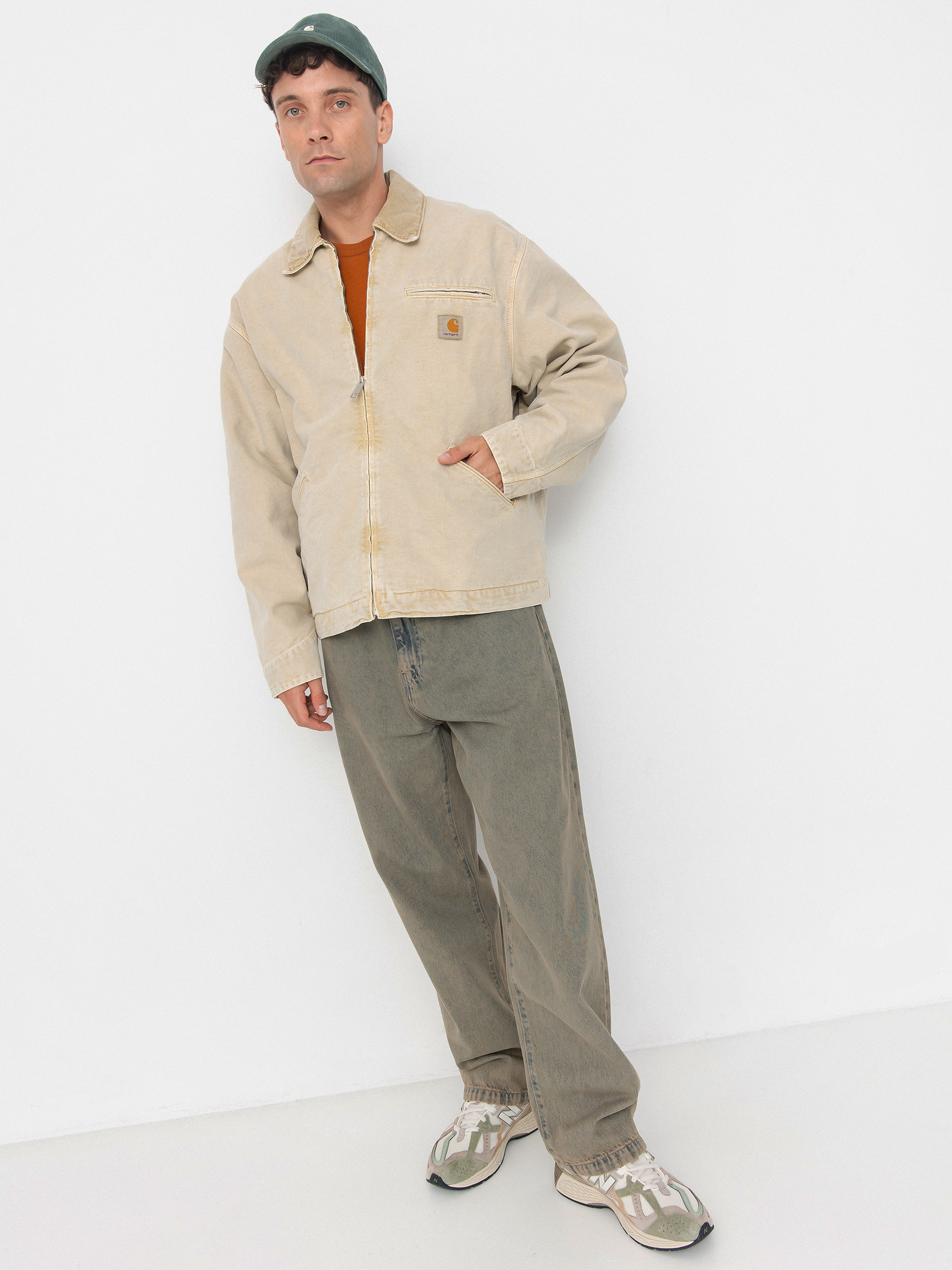 Carhartt WIP OG Detroit Jacke (dusty h brown/dusty h brown/chalk wash)