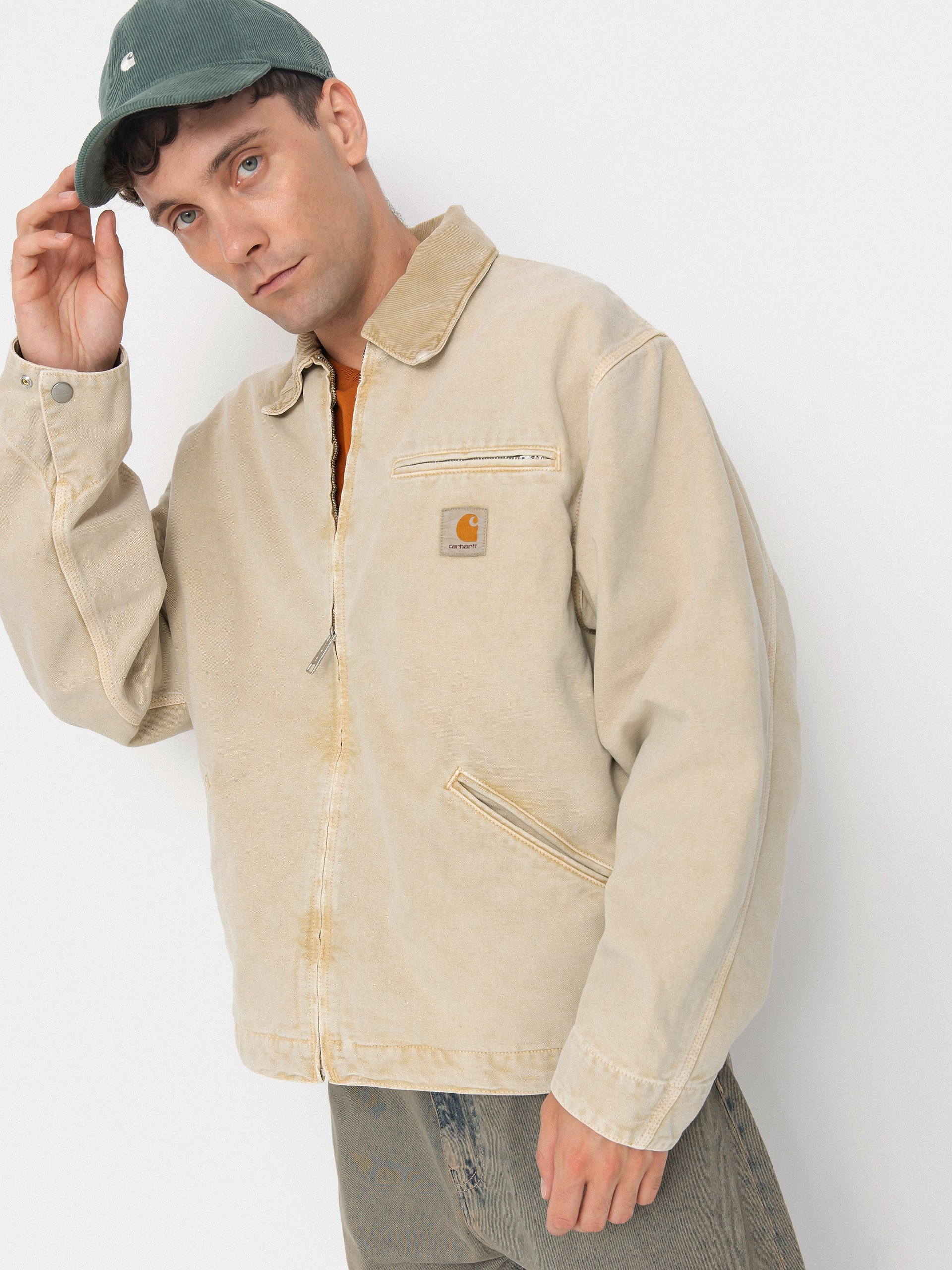 Carhartt WIP OG Detroit Jacke (dusty h brown/dusty h brown/chalk wash)