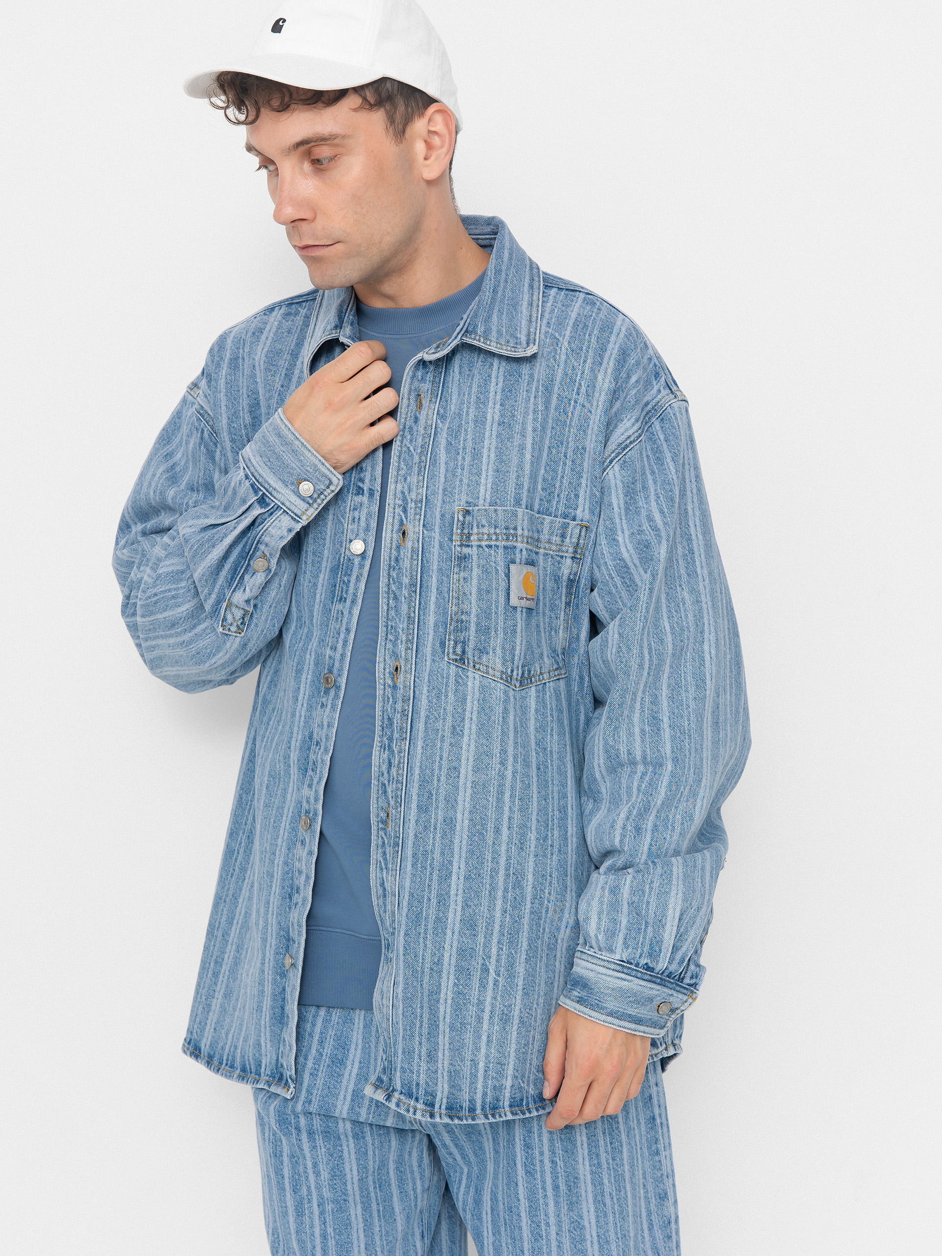 Carhartt WIP Rylan Jacke (rylan stripe/blue/stone bleached)
