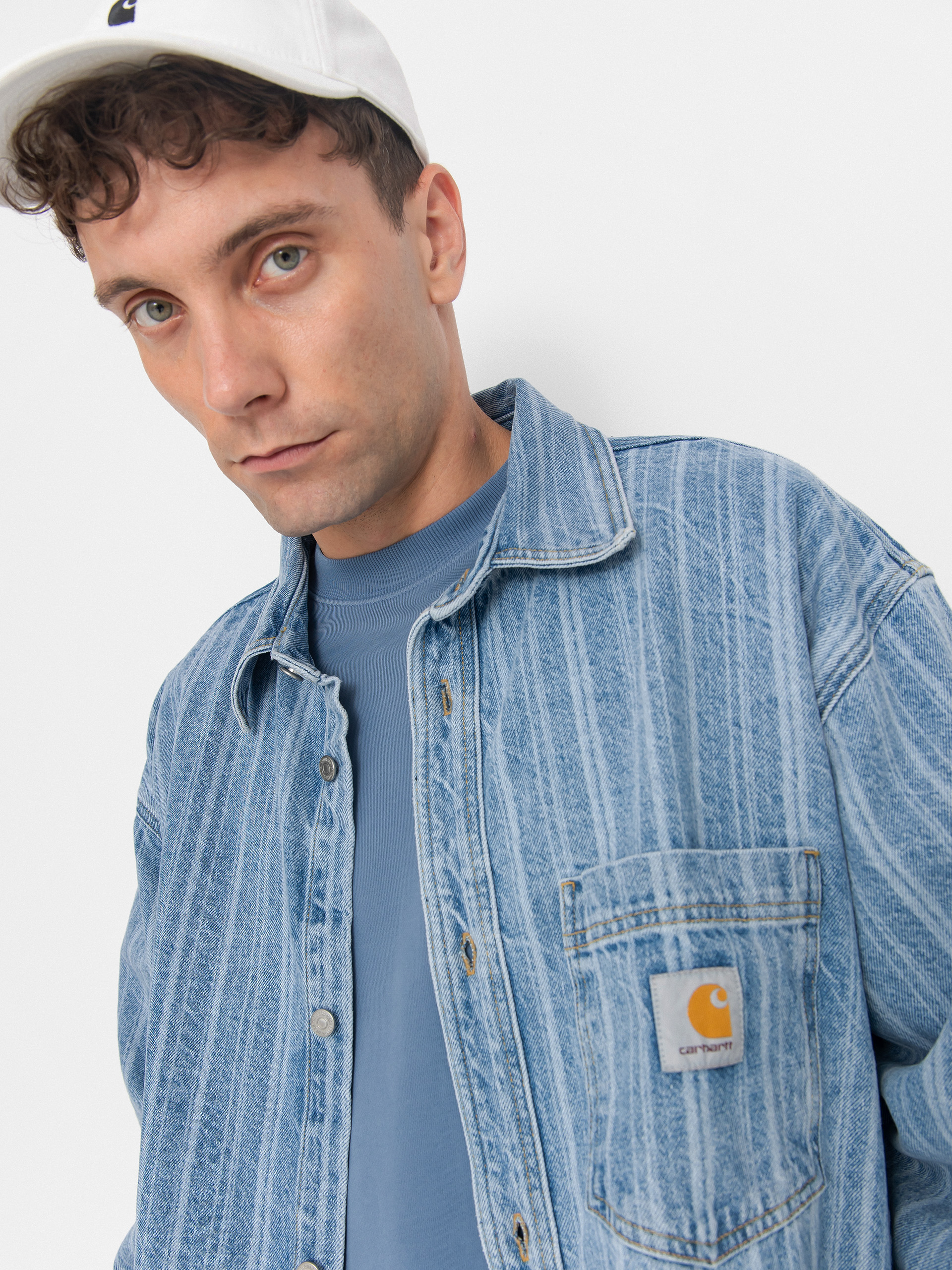 Carhartt WIP Rylan Jacke (rylan stripe/blue/stone bleached)