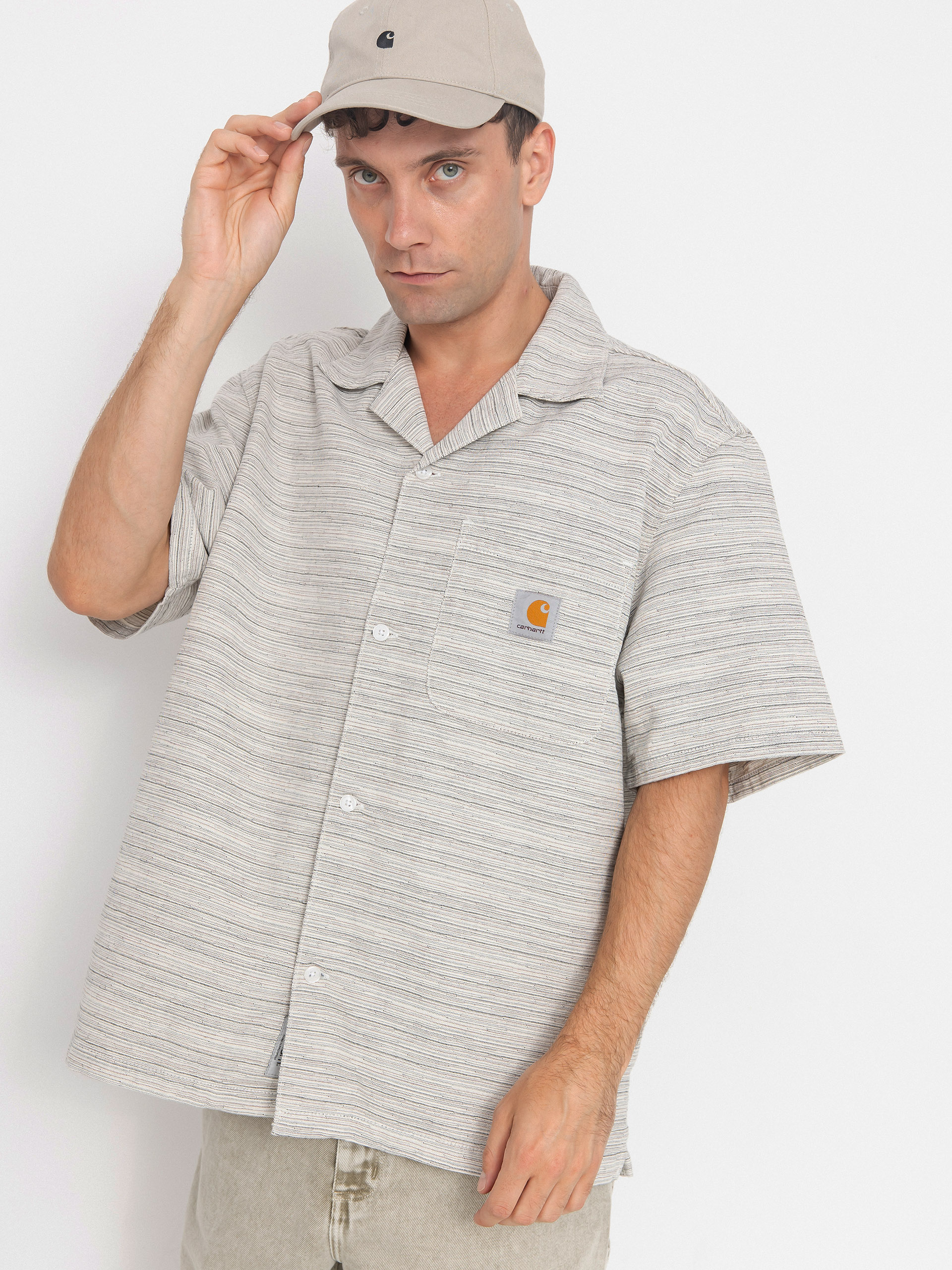 Carhartt WIP Gellar Shirt - grey (gellar stripe/wax/rinsed)