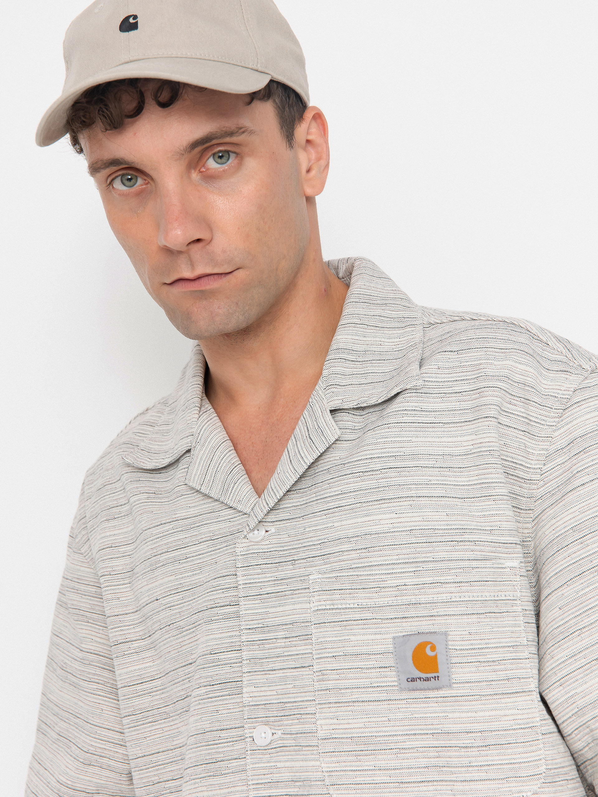 Carhartt WIP Gellar Shirt - grey (gellar stripe/wax/rinsed)