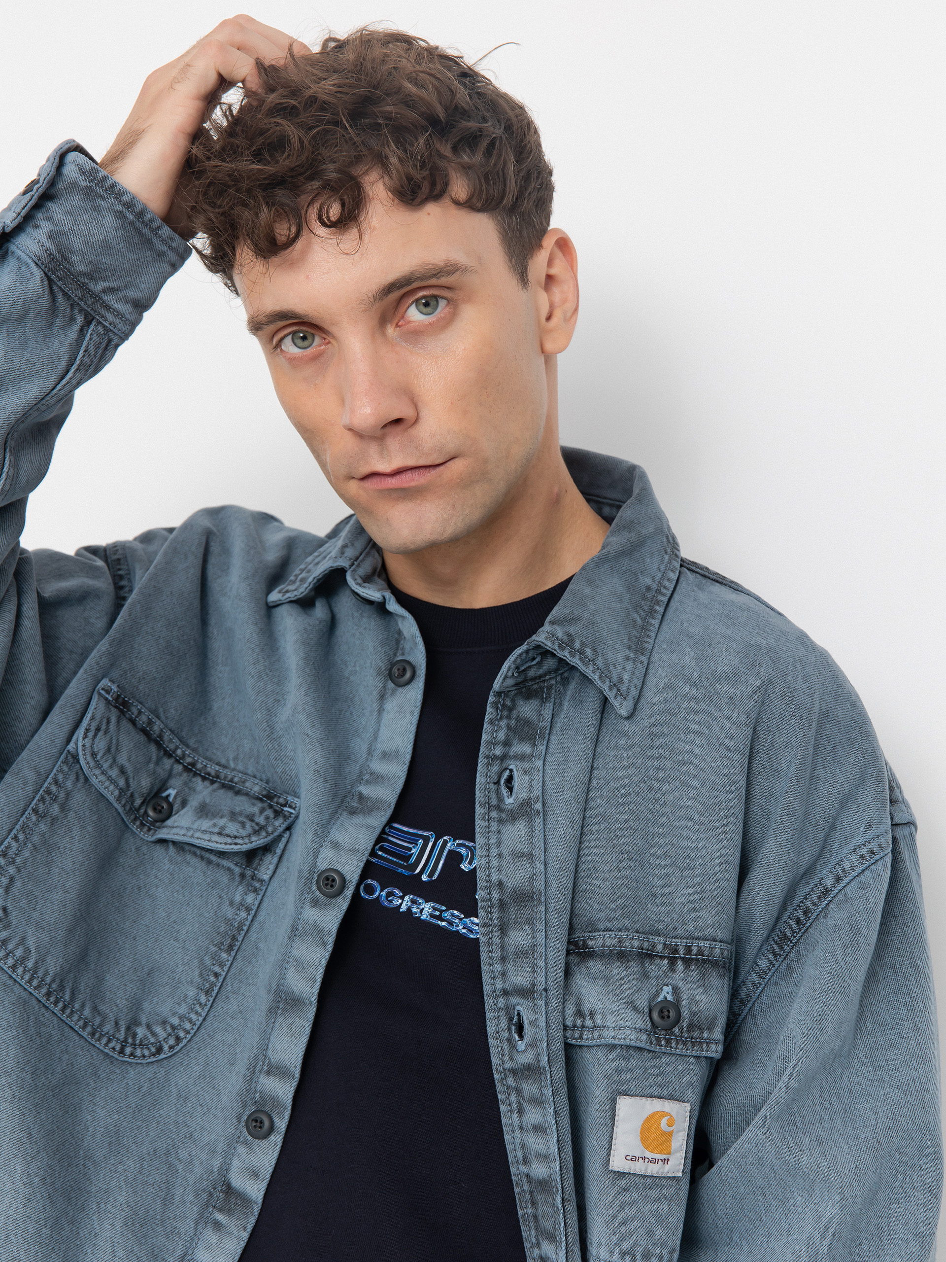 Carhartt WIP Tigan Jacket (black/blue fog/garment dyed)