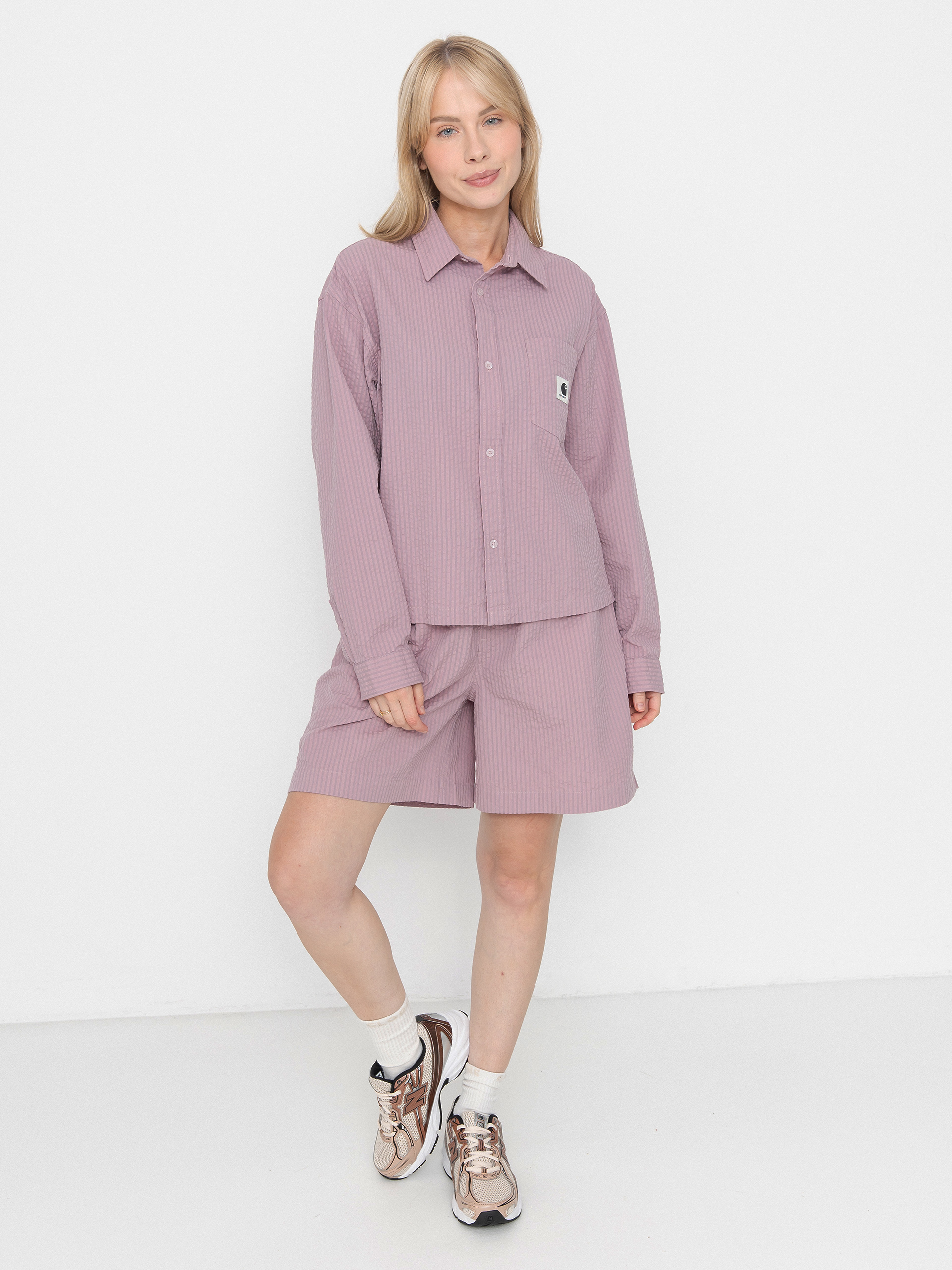 Carhartt WIP Toland Wmn Shirt (toland stripe/pink fog)