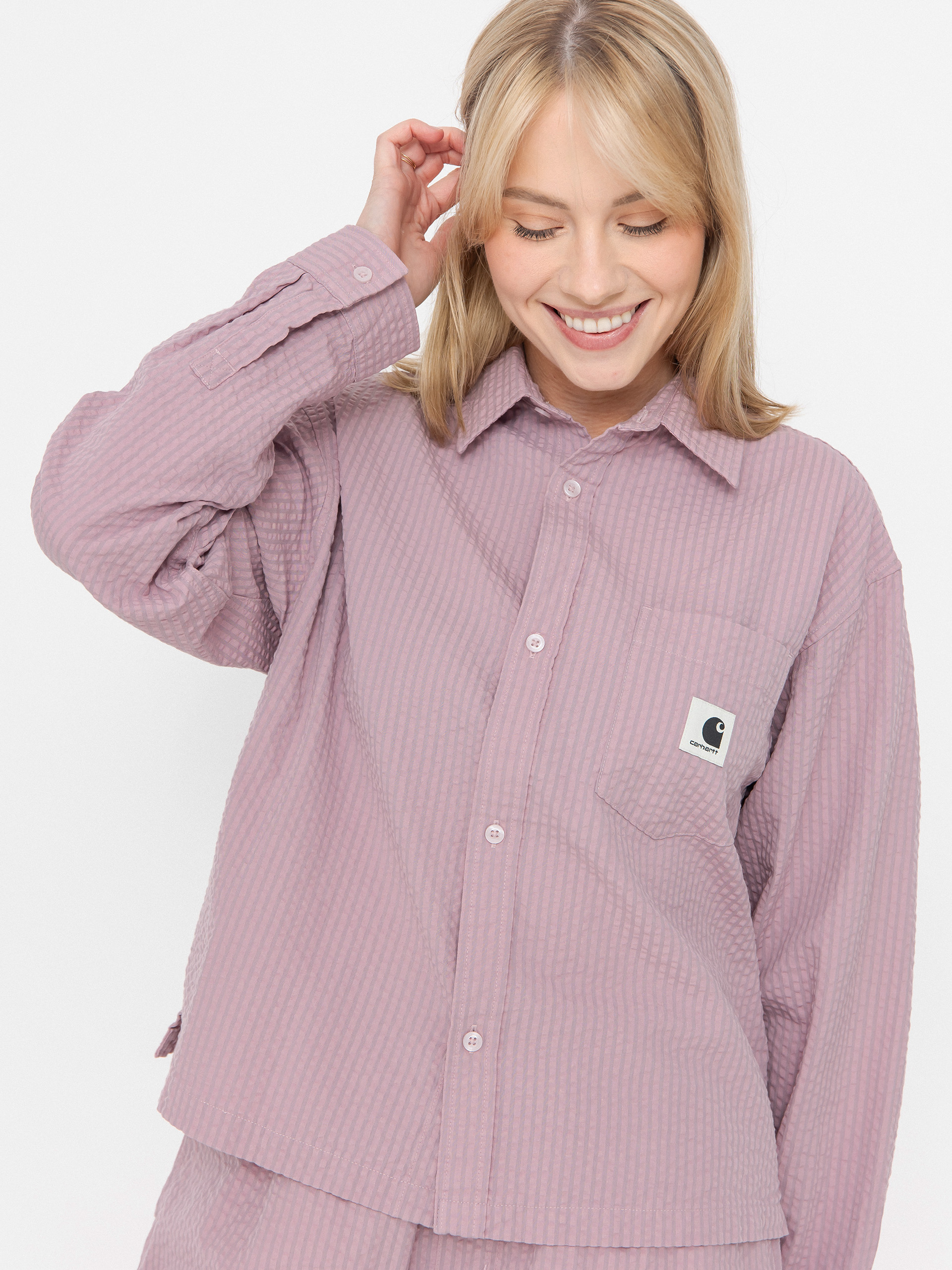 Carhartt WIP Toland Wmn Shirt (toland stripe/pink fog)