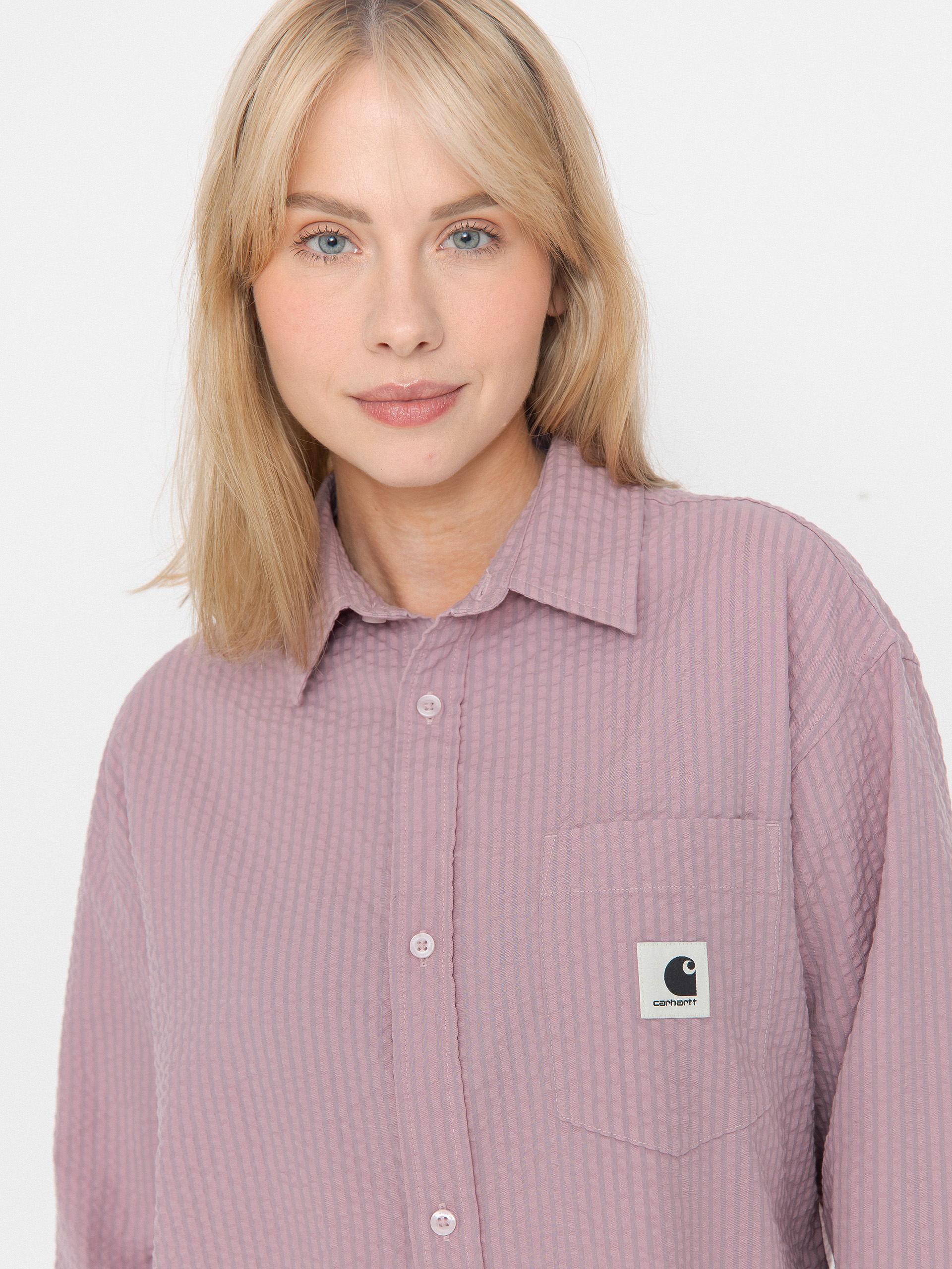 Carhartt WIP Toland Wmn Shirt (toland stripe/pink fog)