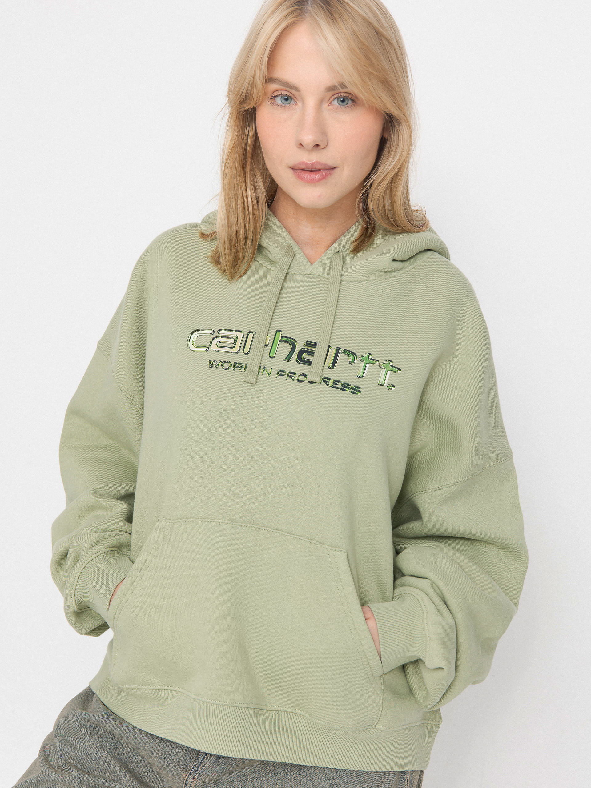 Carhartt WIP Solar Chrome HD Wmn Hoodie - green (pale olive)