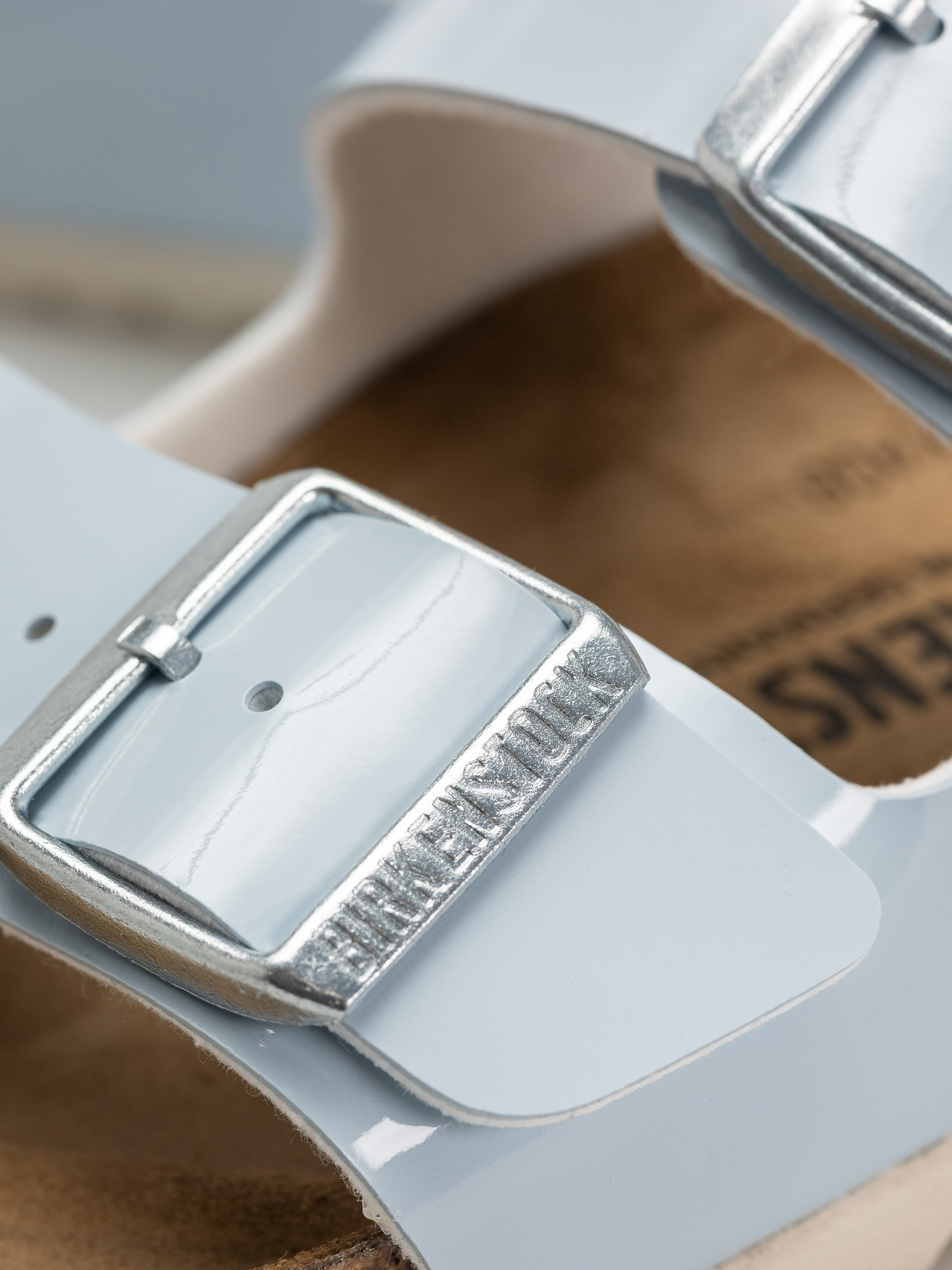 Birkenstock Arizona Briko Flor Narrow Wmn Flip-flops (patent baby blue)