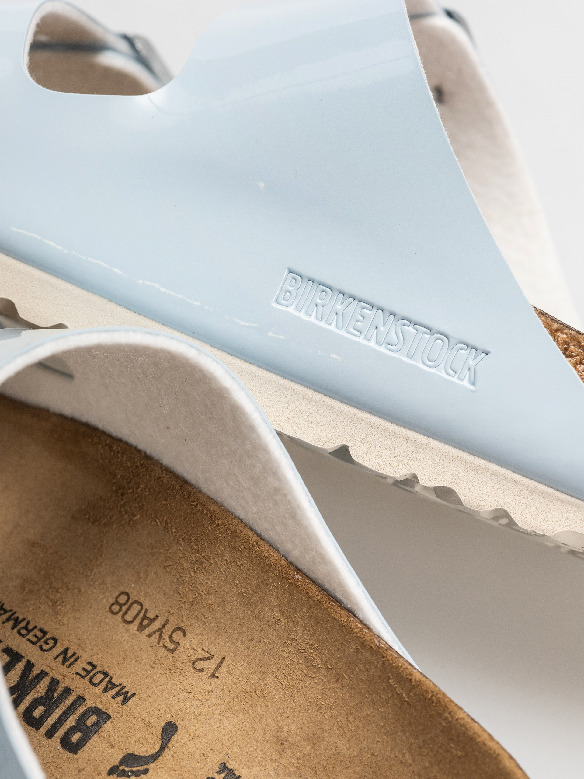 Birkenstock Arizona Briko Flor Narrow Wmn Flip Flops (patent baby blue)