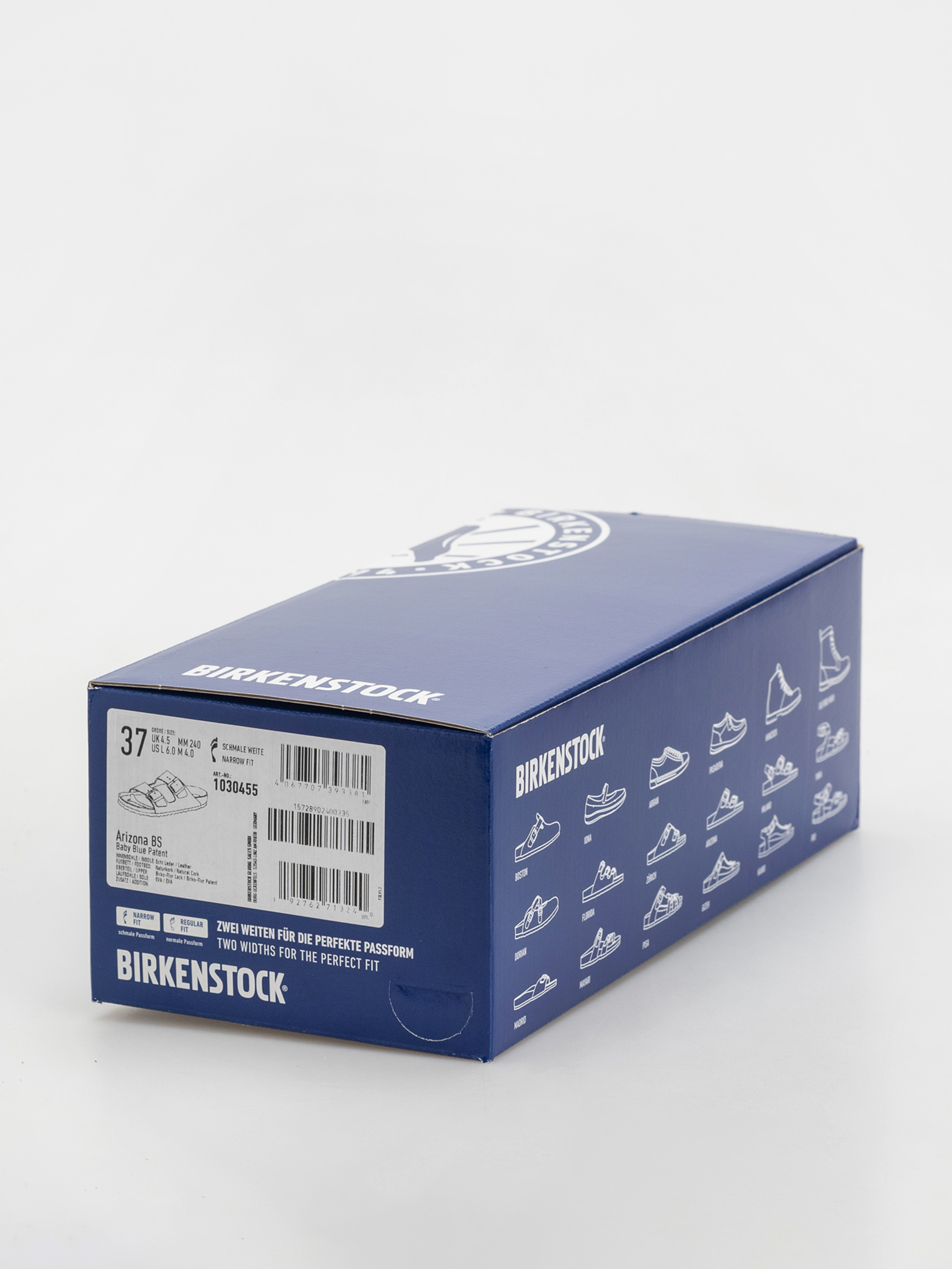 Birkenstock Arizona Briko Flor Narrow Wmn Flip Flops (patent baby blue)