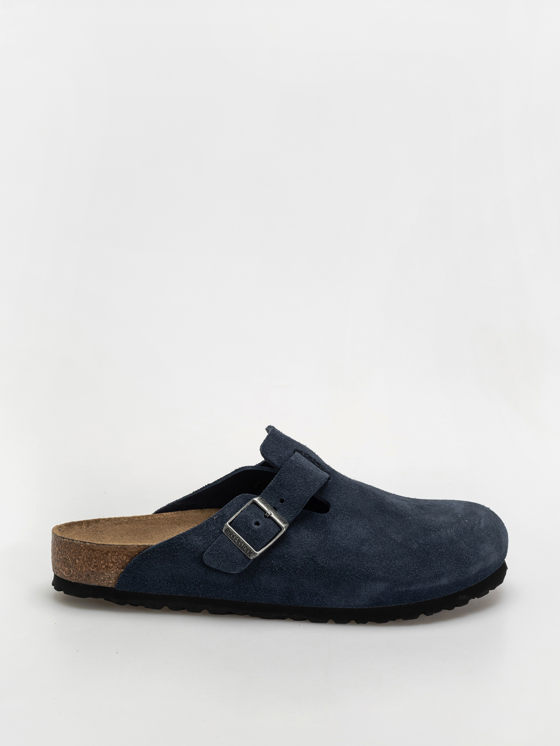 Birkenstock Boston Suede Leather Regular Flip Flops (new navy)
