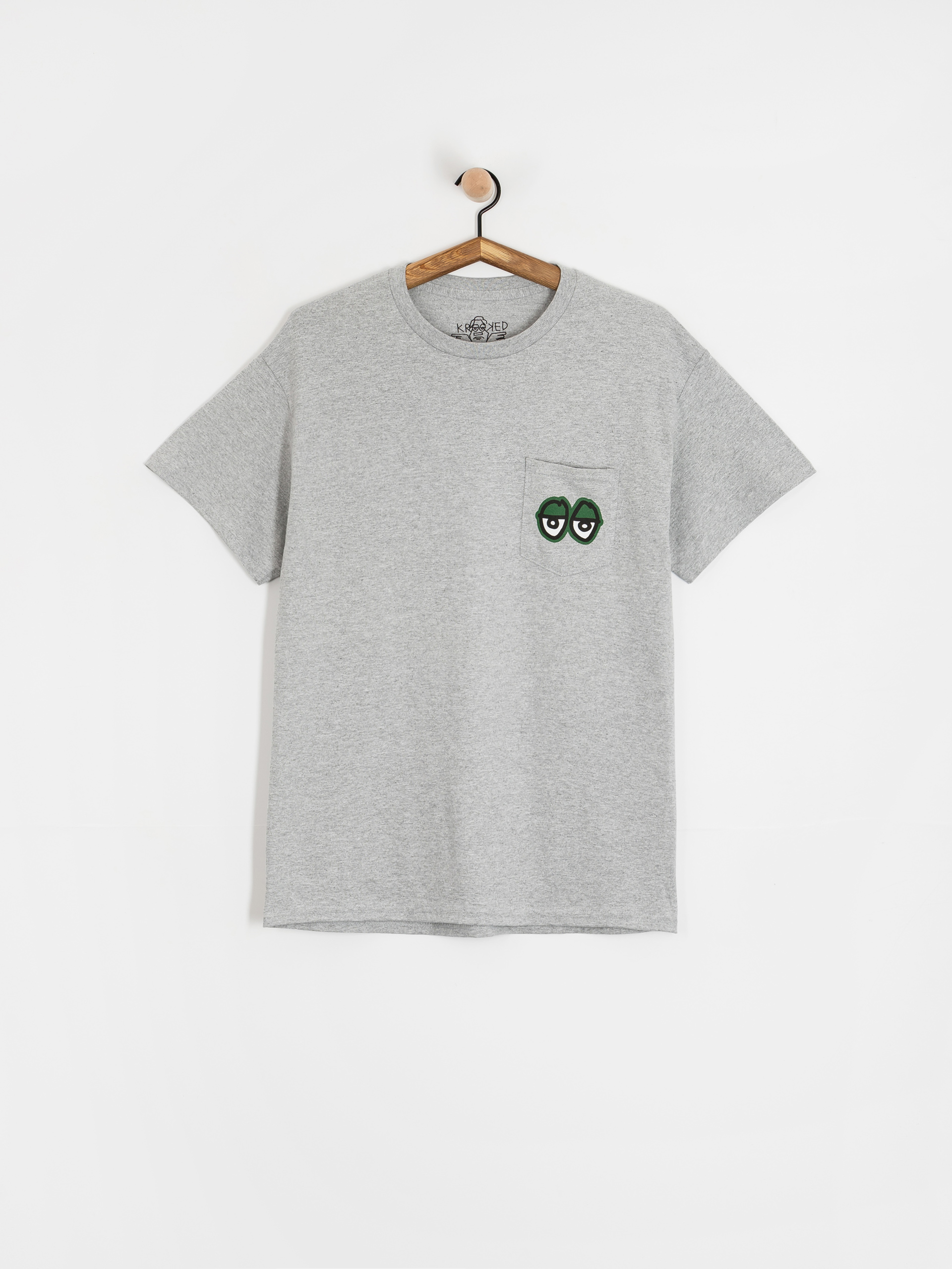 Krooked Pocket Eyes T-shirt (heather grey)