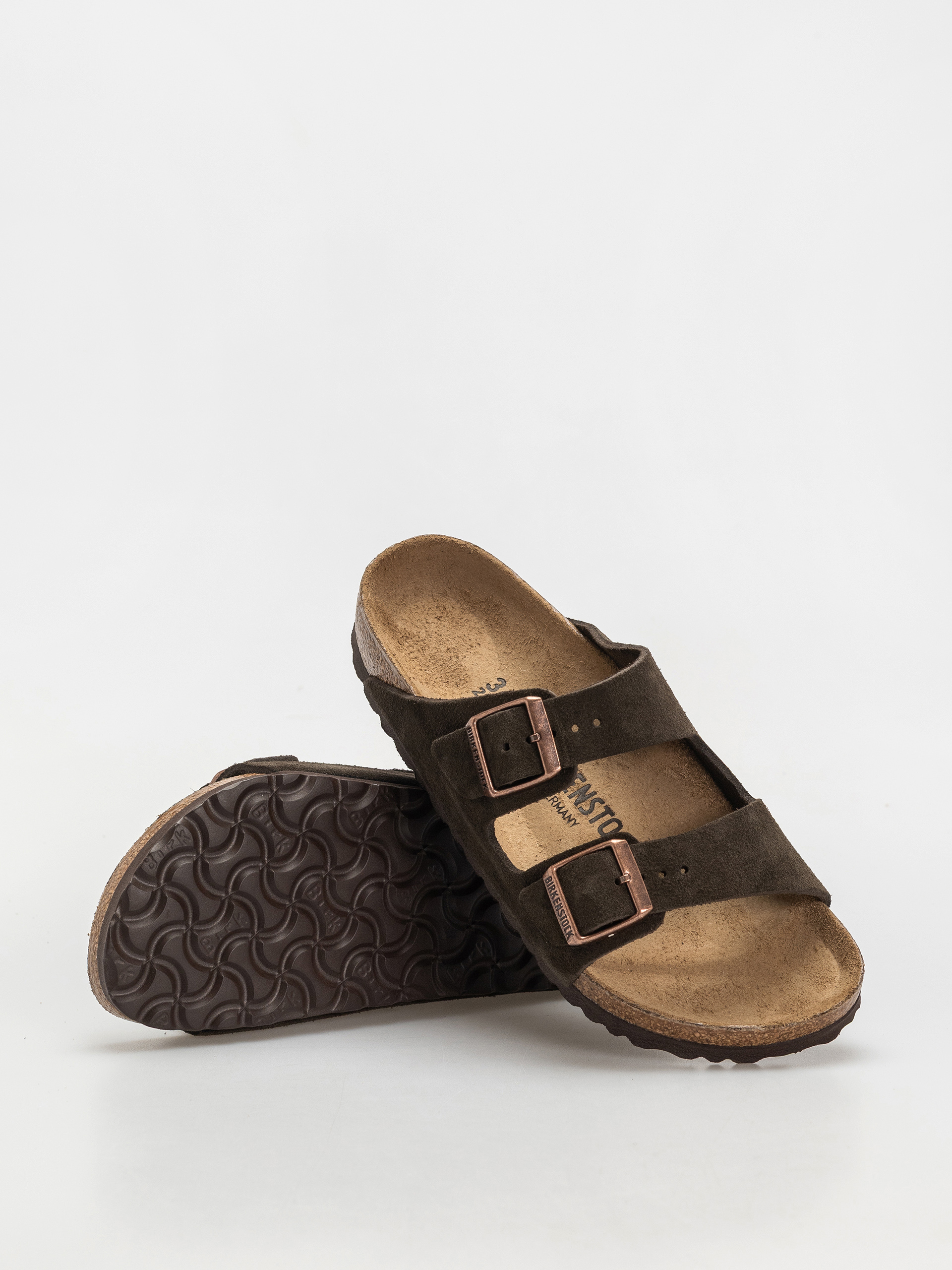 Birkenstock Arizona Suede Leather Narrow Wmn Flip-flops (mocca)