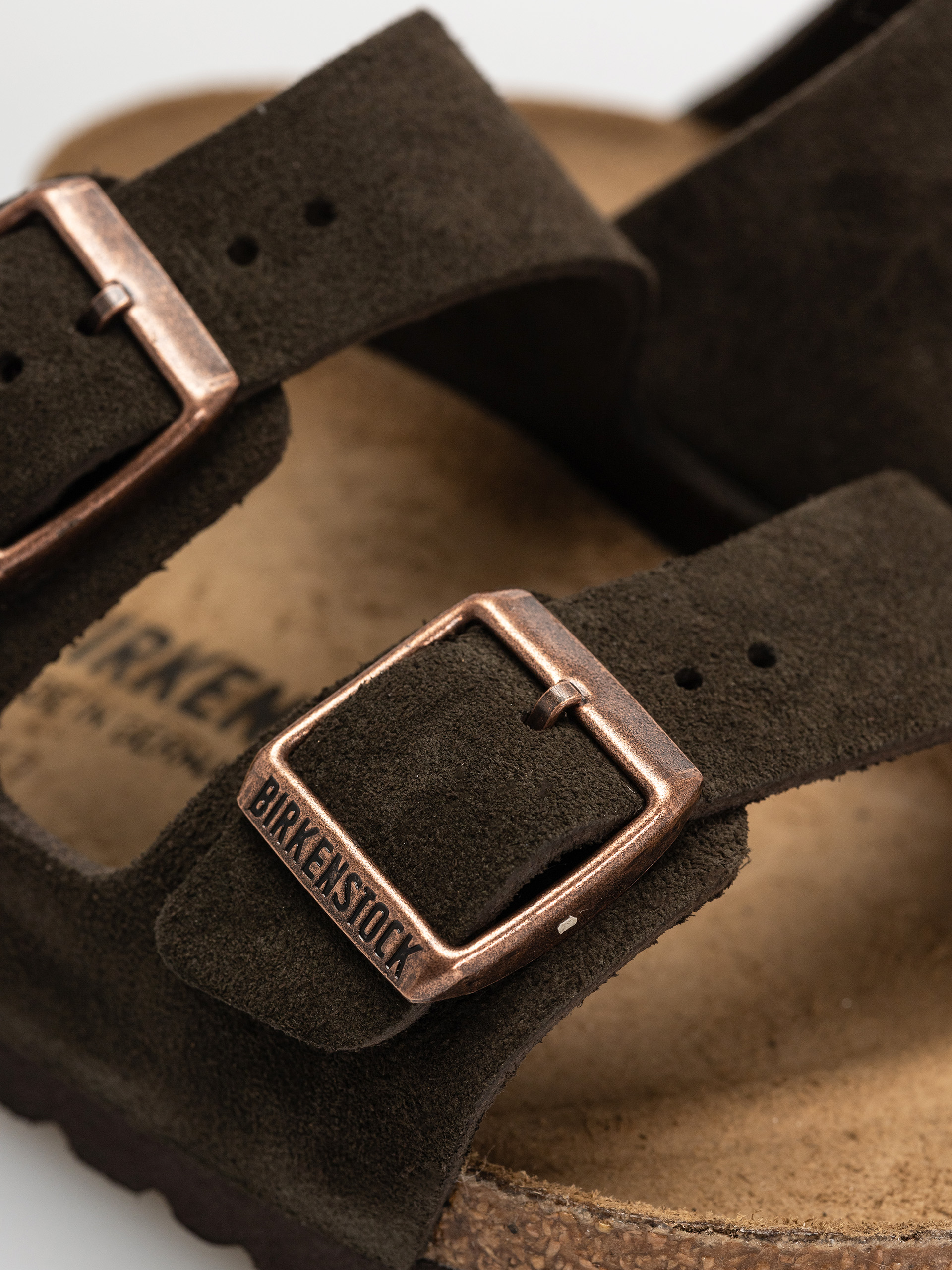 Birkenstock Arizona Suede Leather Narrow Wmn Flip Flops (mocca)