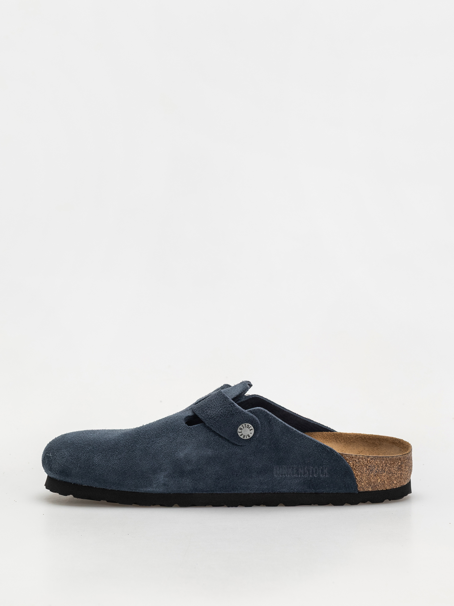 Birkenstock Boston Suede Leather Regular Flip-flops - navy blue