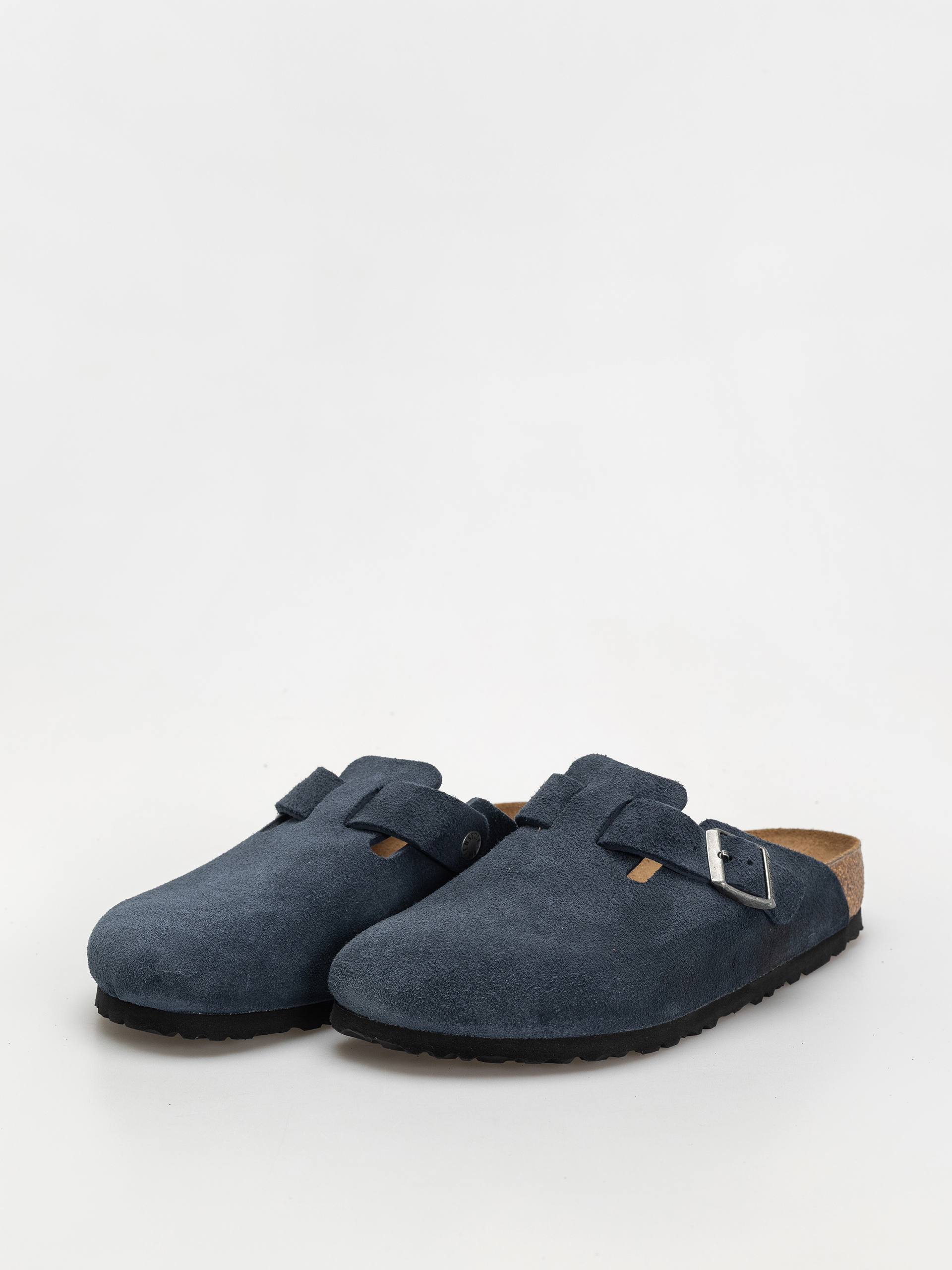 Birkenstock Boston Suede Leather Regular Flip Flops (new navy)