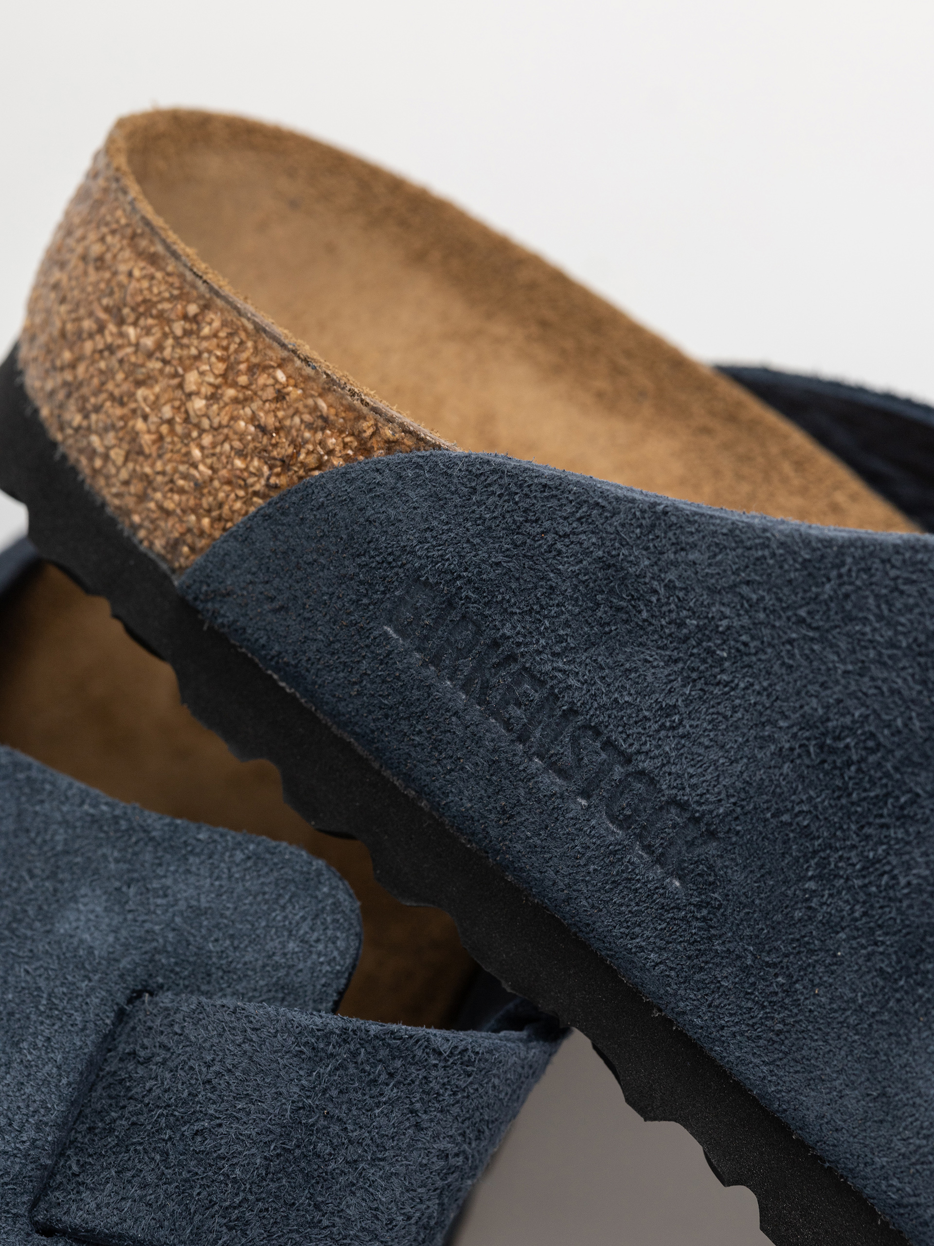 Birkenstock Boston Suede Leather Regular Flip-flops (new navy)