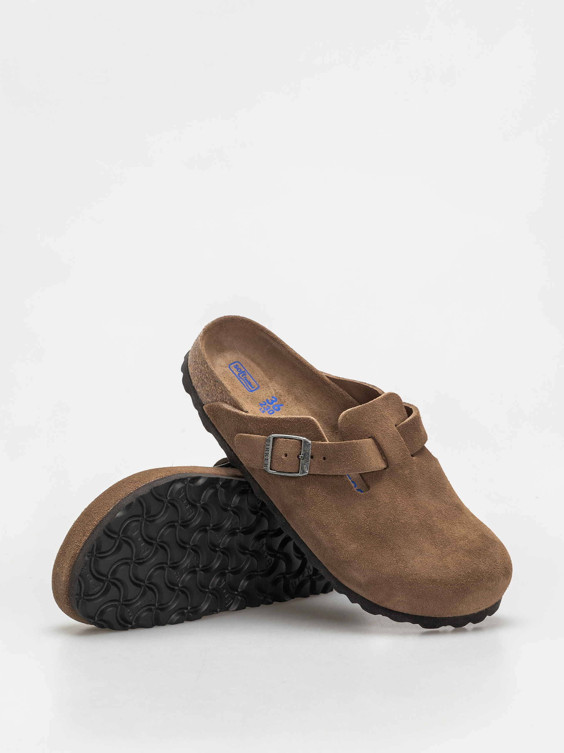 Birkenstock Boston SFB Suede Leather Narrow Wmn Flip-flops (dark tea)