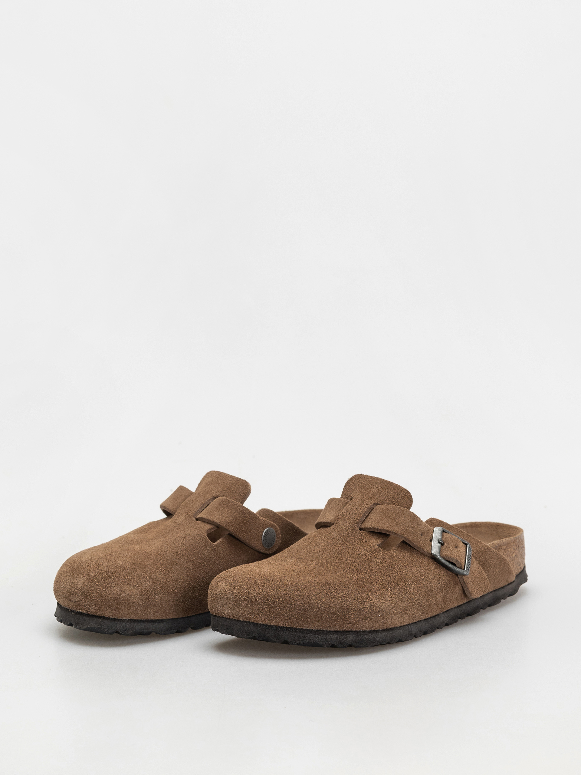 Birkenstock Boston SFB Suede Leather Narrow Wmn Flip Flops (dark tea)