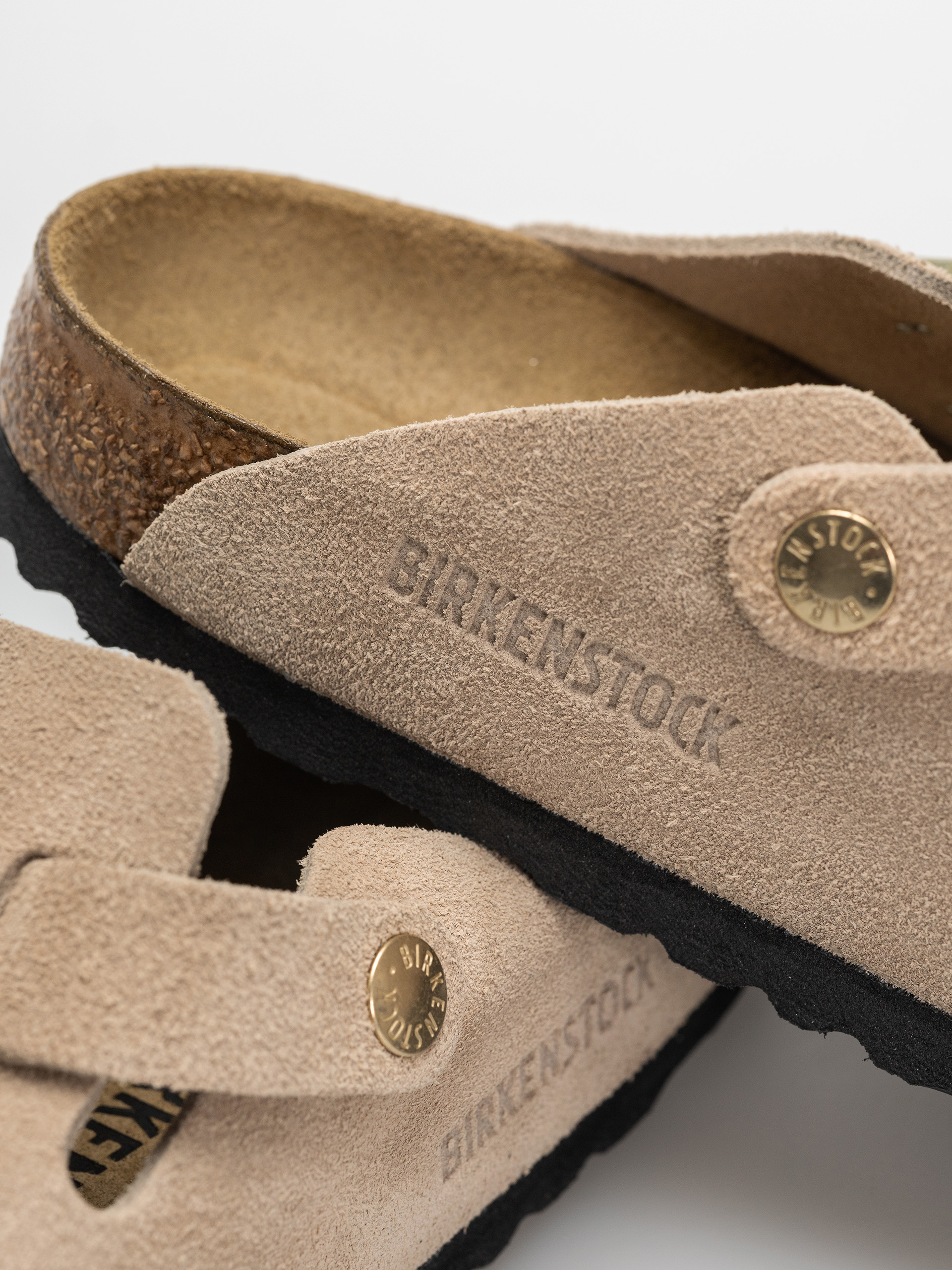 Birkenstock Boston Suede Leather Narrow Wmn Flip-flops (sandcastle)