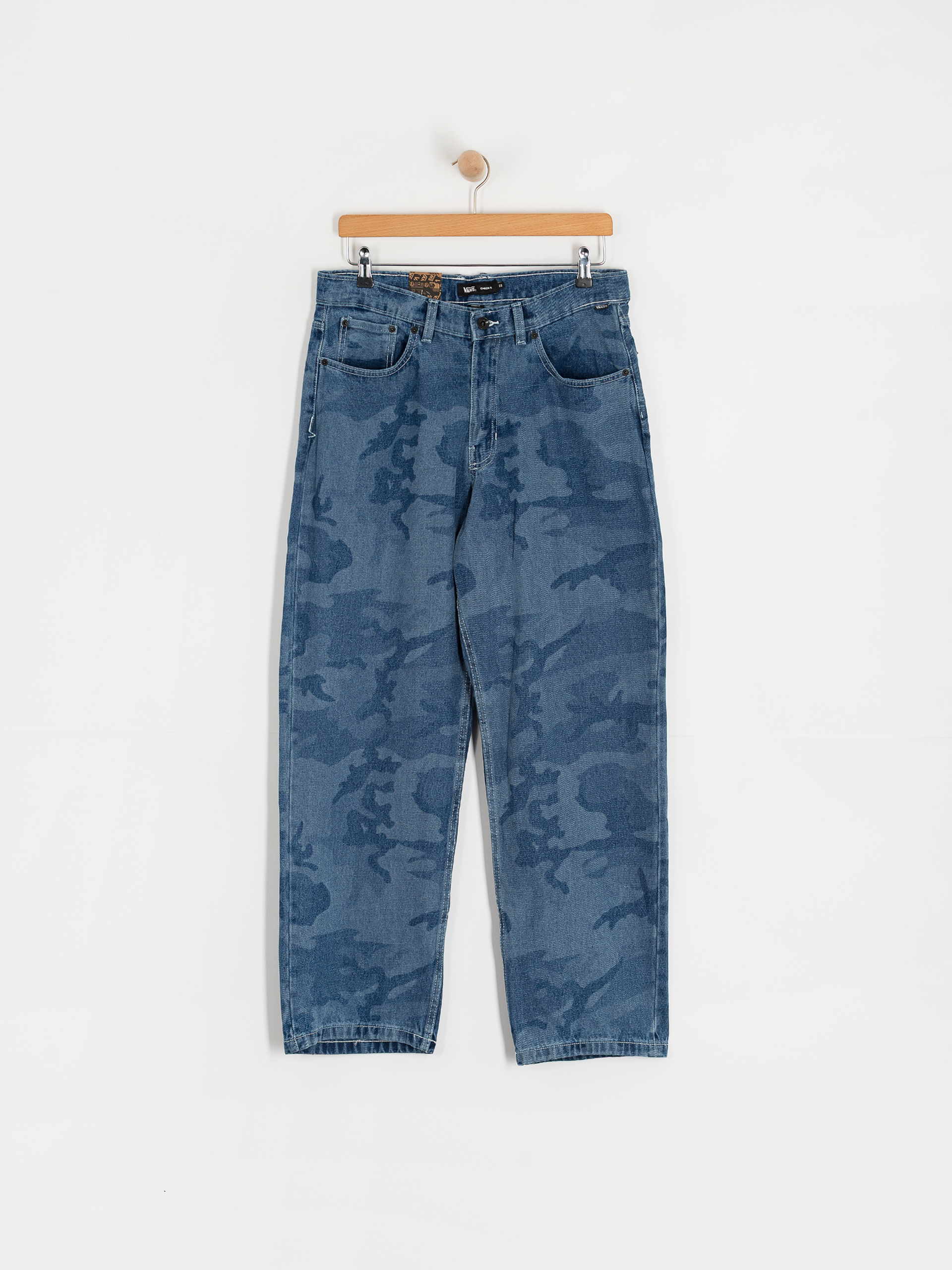 Vans Check 5 Loose Camo Printed Denim Pants (stonewash/blue)
