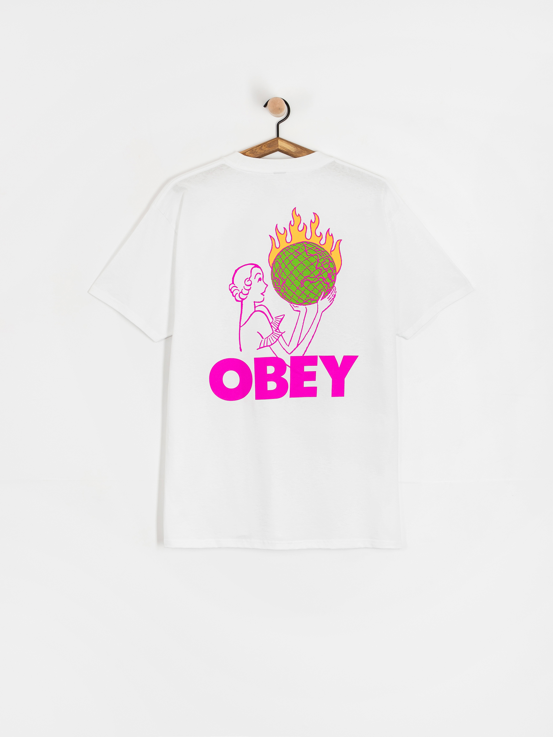 OBEY Obey World In Flames T-Shirt (white)