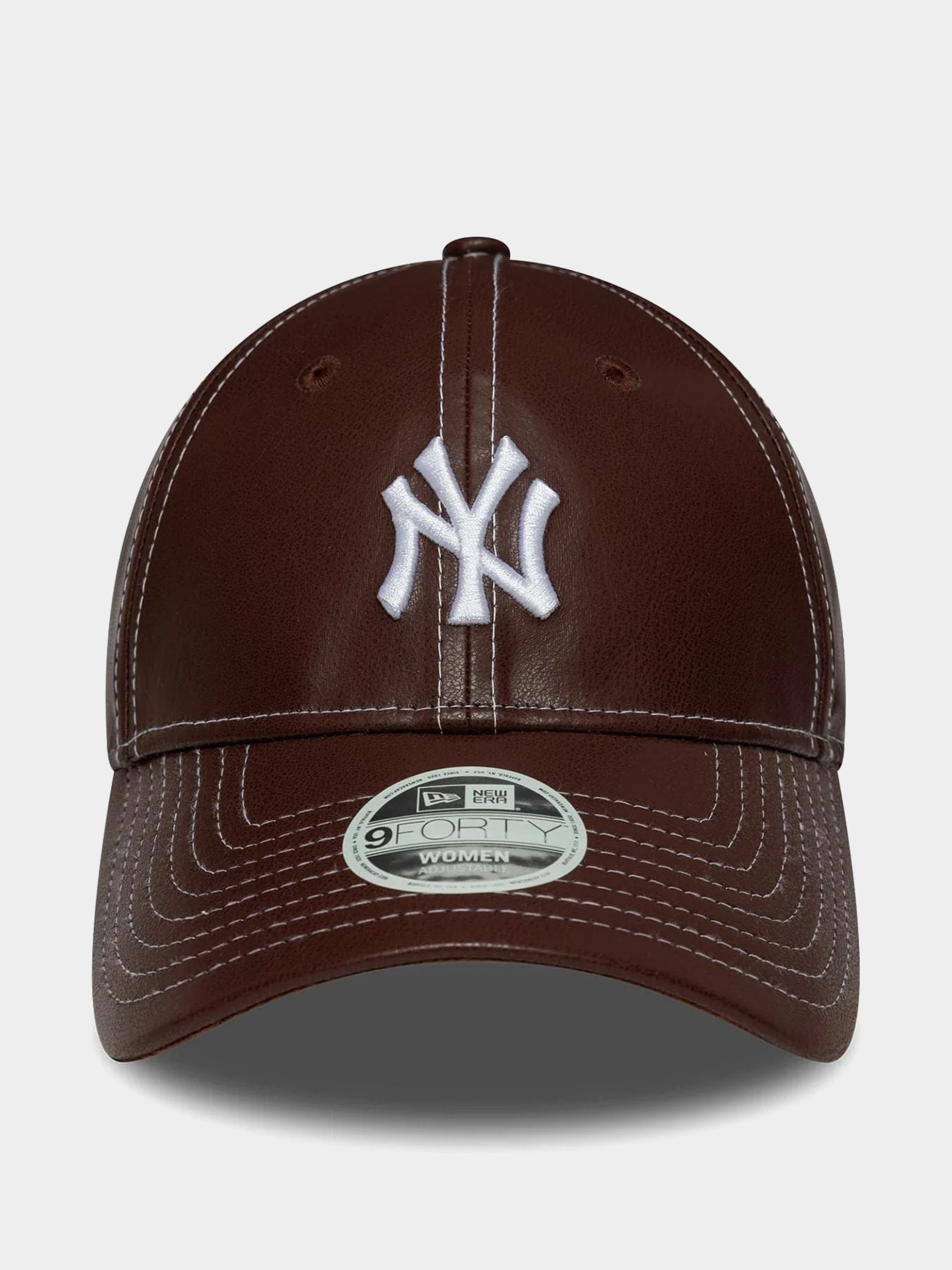 New Era Cap Topstitch Pu 9Forty New York Yankees Wmn (brown)