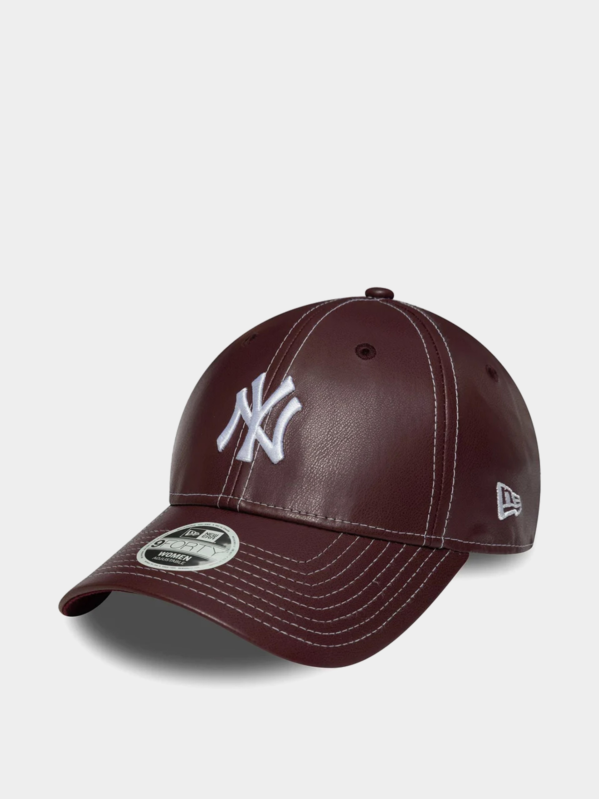 New Era Cap Topstitch Pu 9Forty New York Yankees Wmn (burgundy)