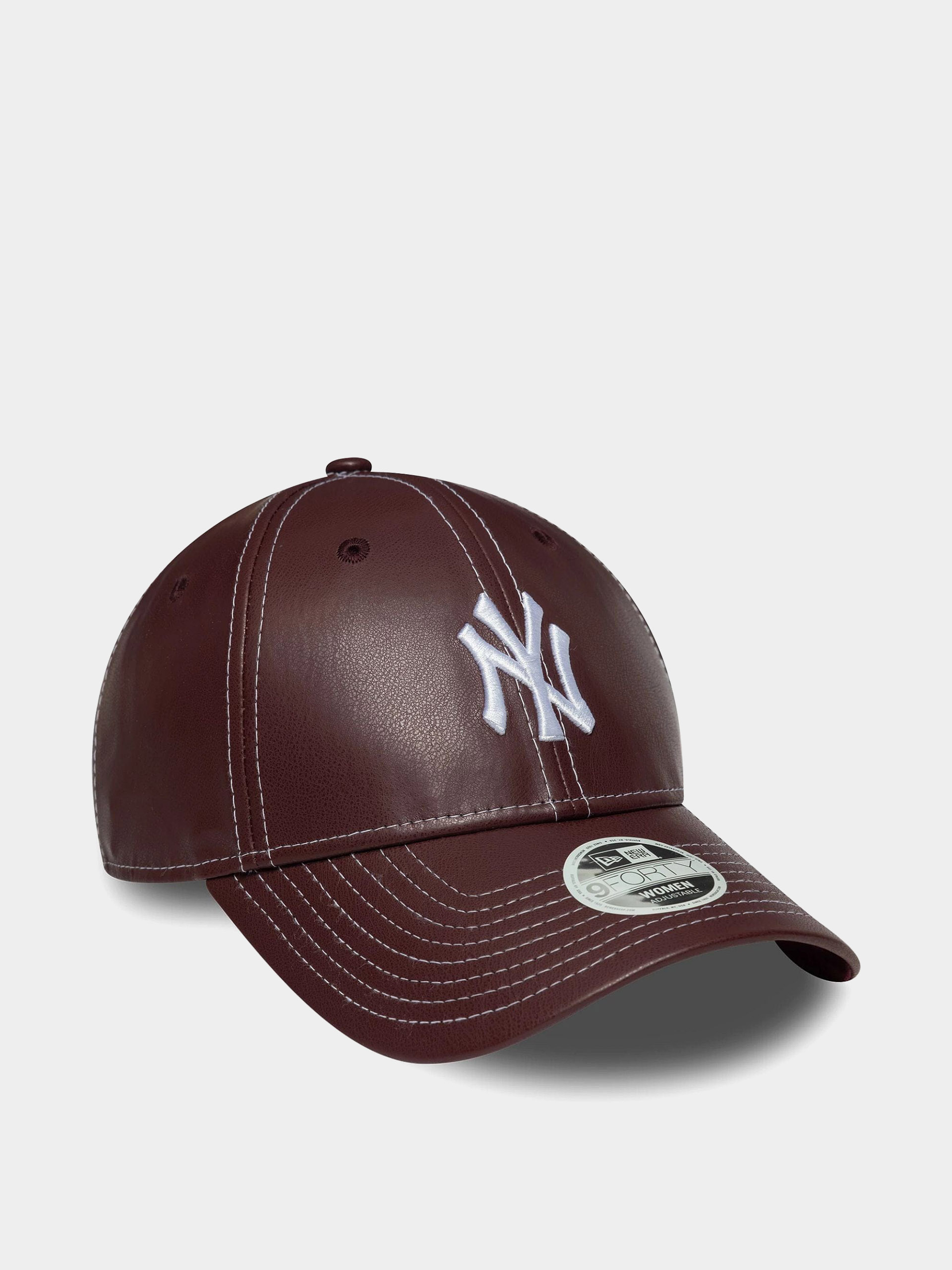 New Era Cap Topstitch Pu 9Forty New York Yankees Wmn (burgundy)