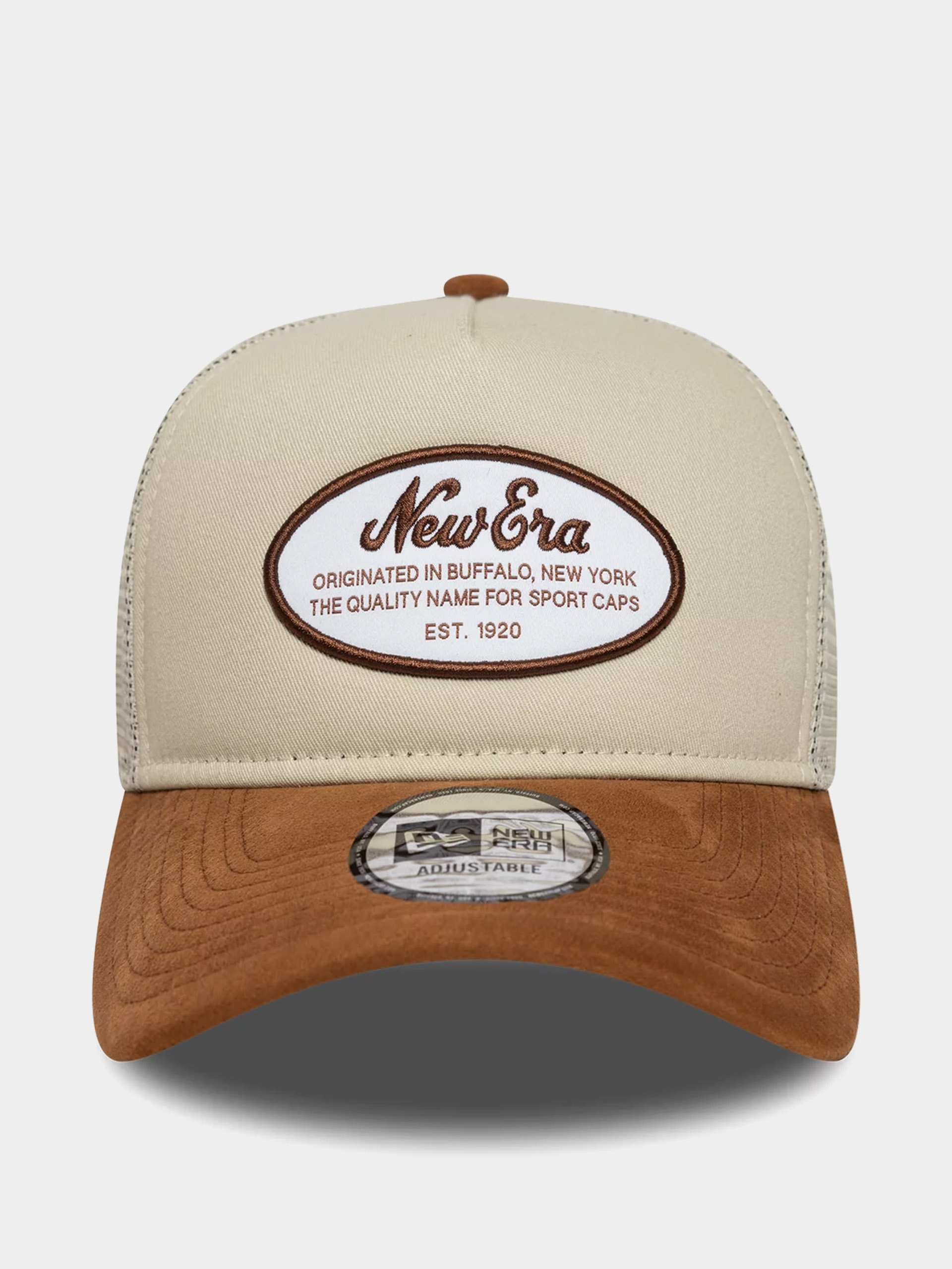 New Era Cap Oval Patch Suede Trucker (stone/brown)