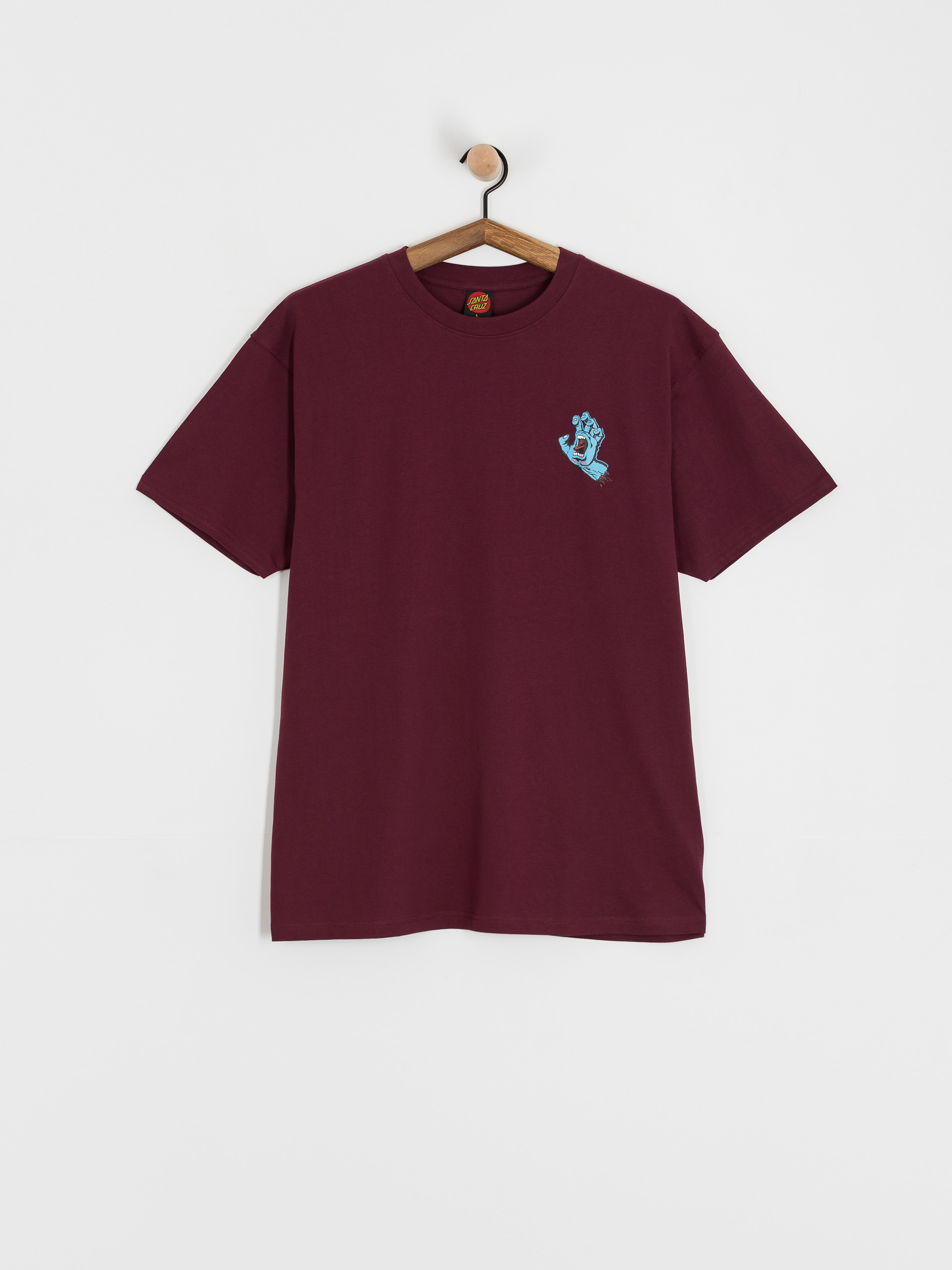 Santa Cruz Screaming Hand Chest T-Shirt (dark cherry)