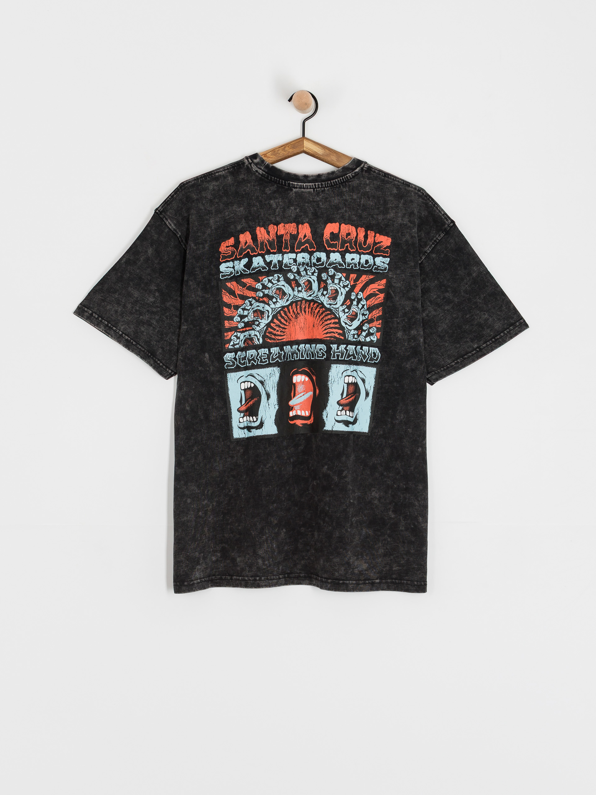 Santa Cruz VTG Screaming Connect T-Shirt - black (black acid wash)