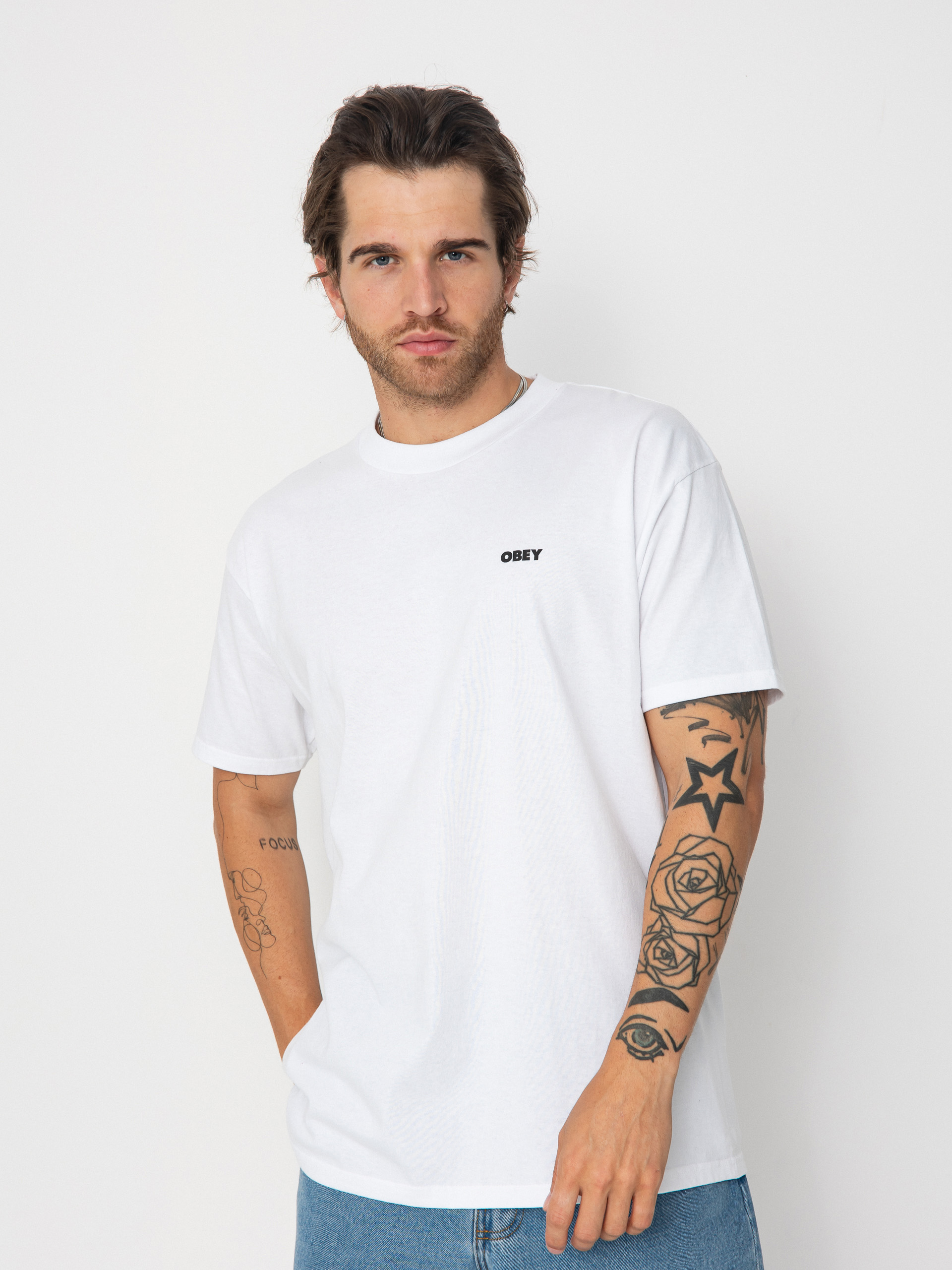 OBEY Obey World In Flames T-Shirt (white)