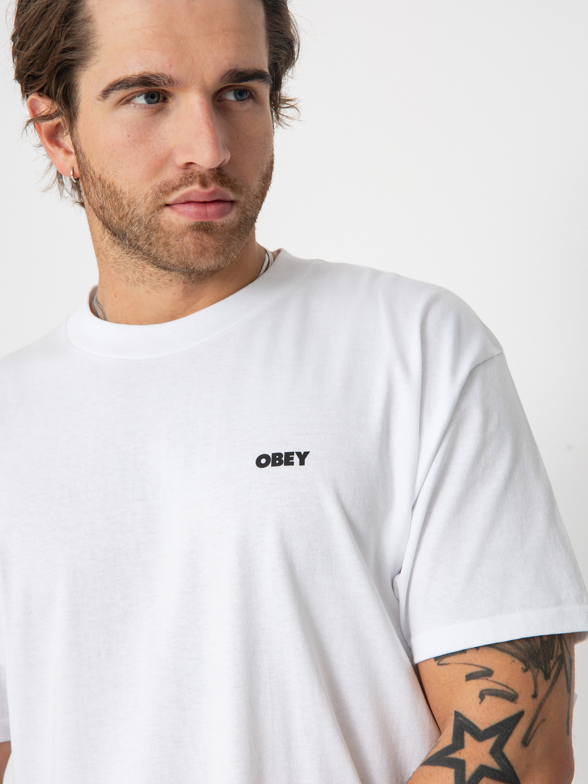 OBEY Obey World In Flames T-Shirt (white)