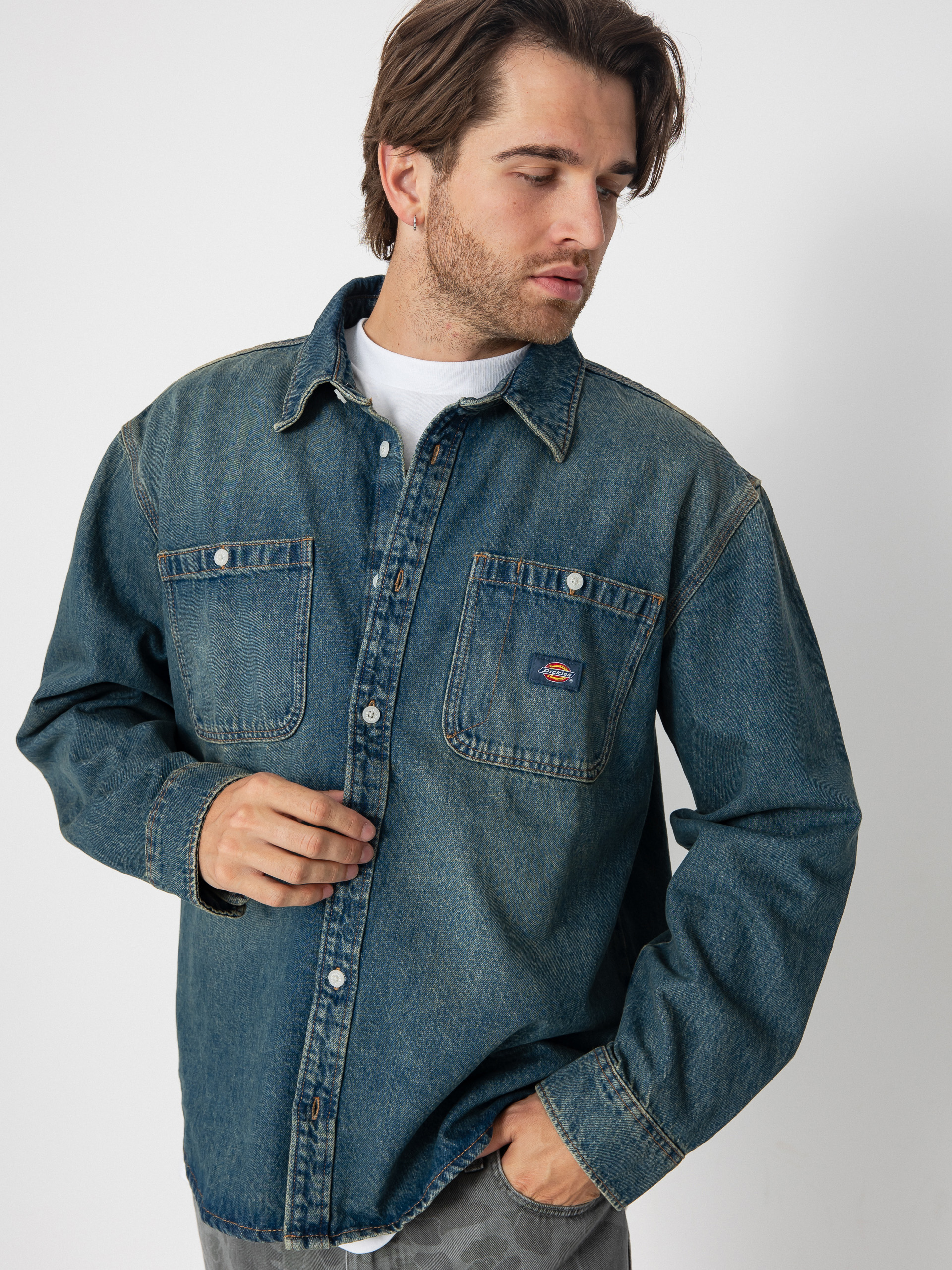 Dickies Mechanic Hemd (khaki tinted blue)