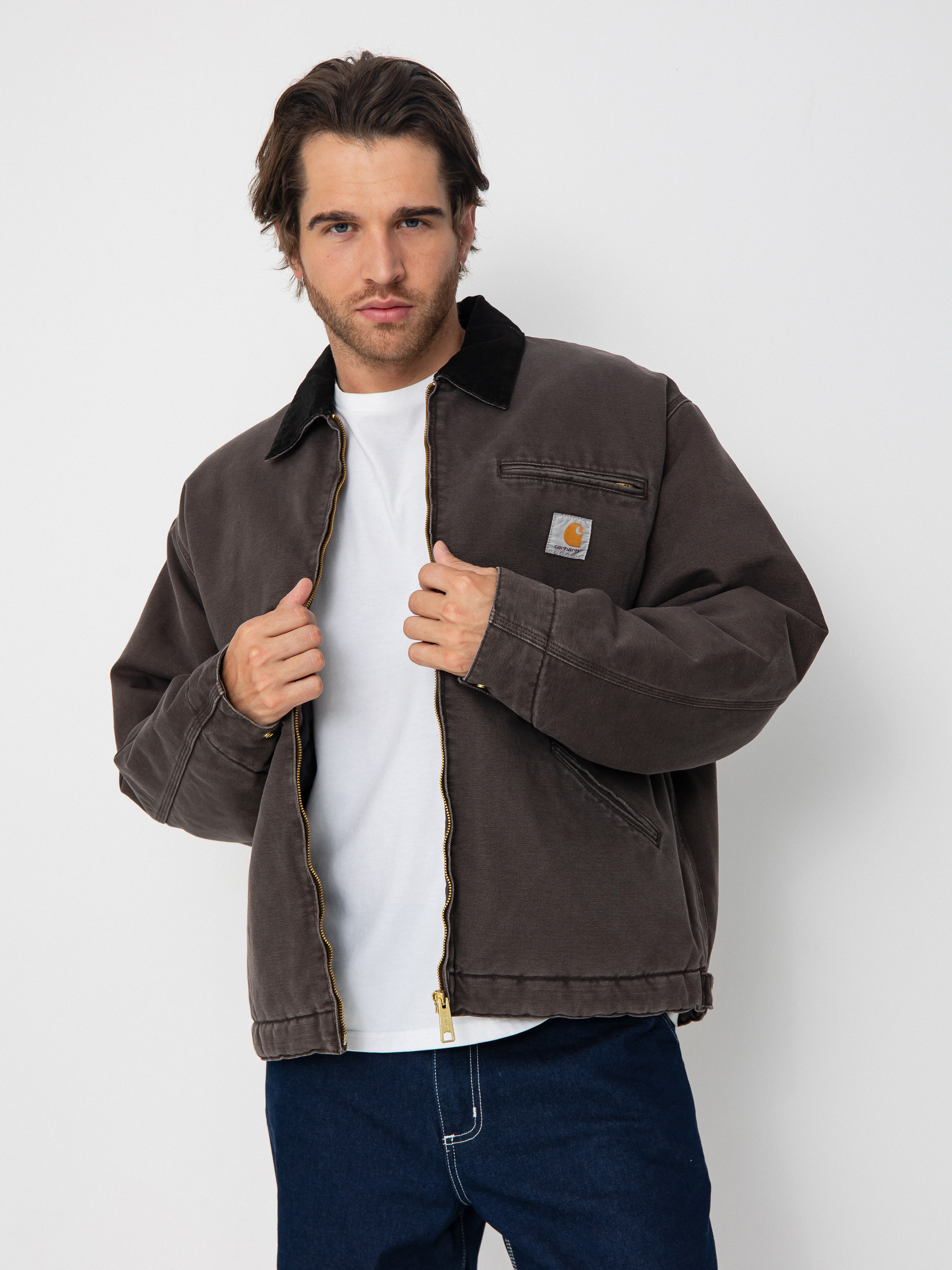 Carhartt WIP OG Detroit Jacket - brown (tobacco/black/stone canvas)