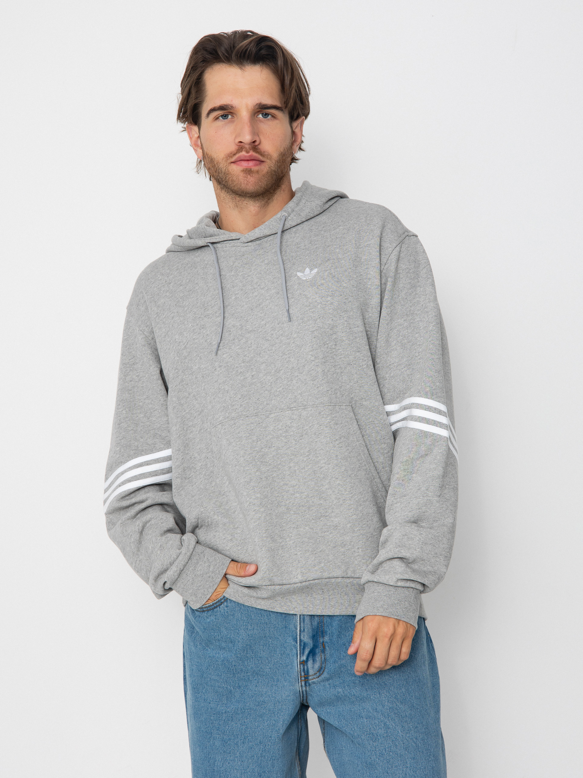 adidas Classic HD Hoodie (mgreyh/white)