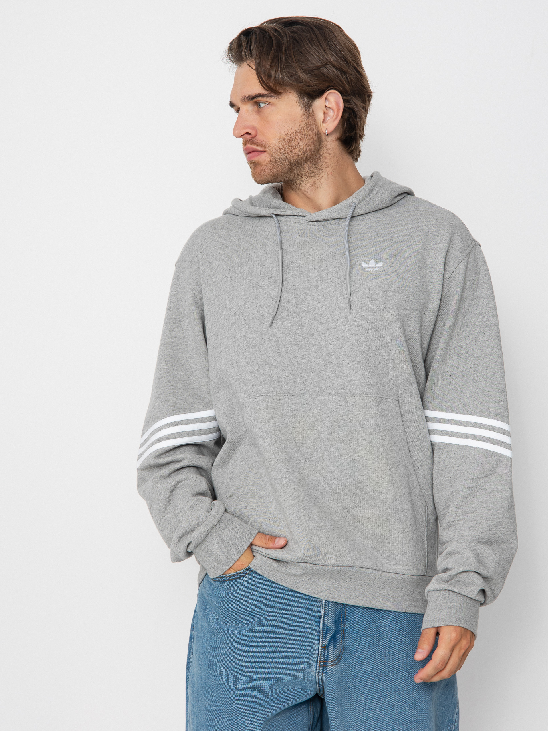 adidas Classic HD Hoodie (mgreyh/white)
