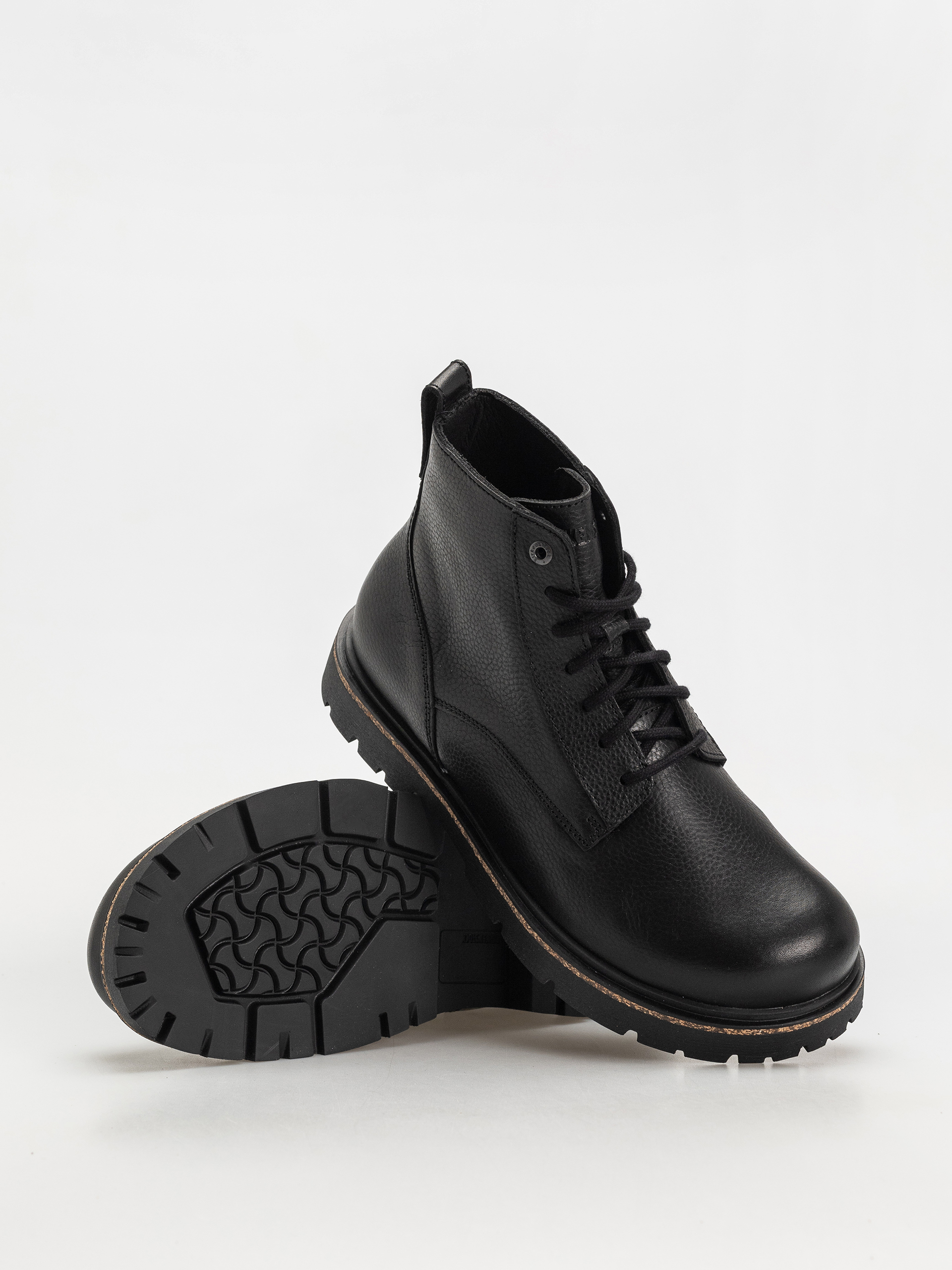 Birkenstock Highwood Lace Mid Natural Leather Regular Shoes (black)