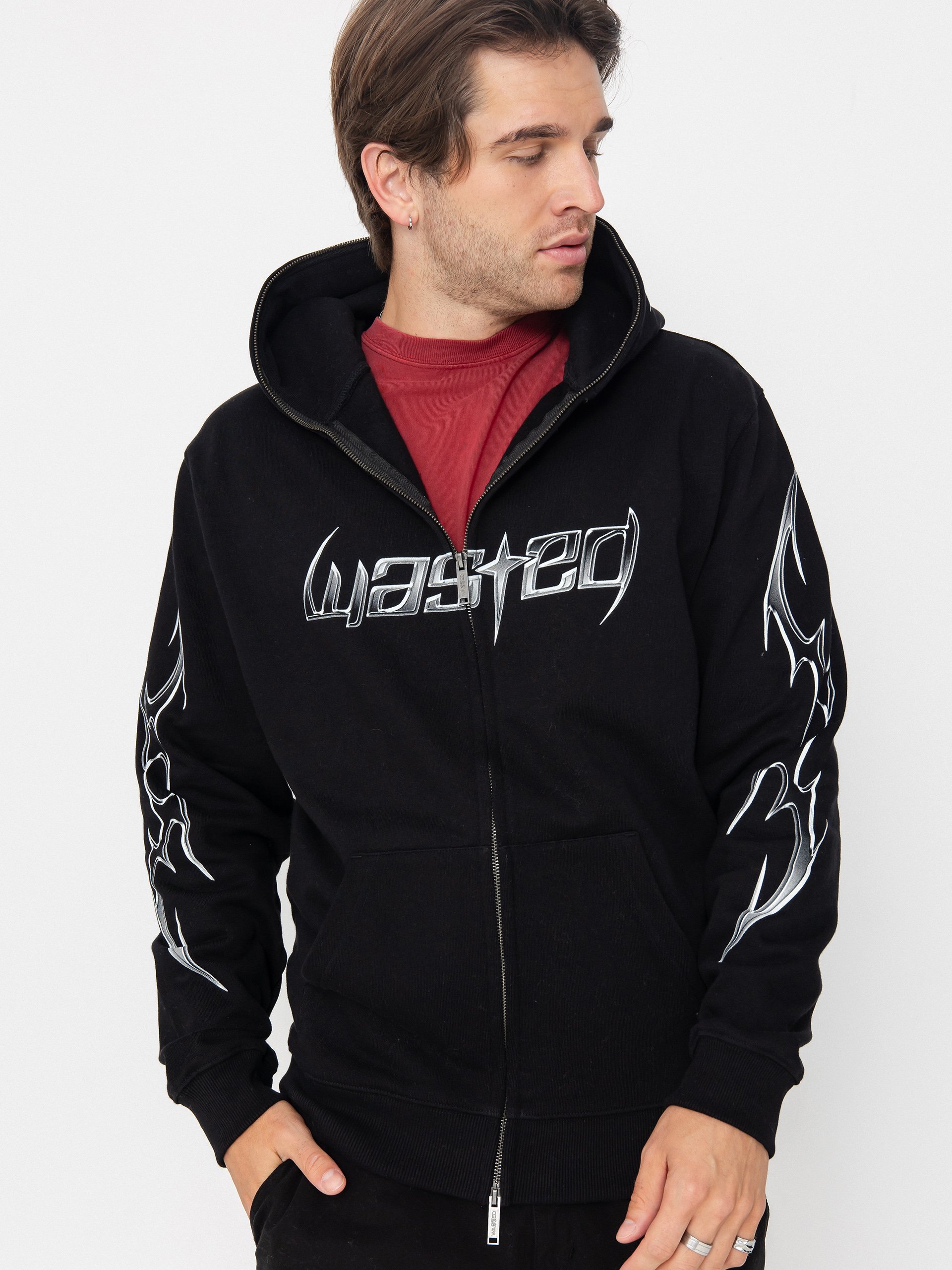 WASTED YOUTH DBMA ZIP SWEAT HOODIE L Wasted Paris Metal Blade ZHD 