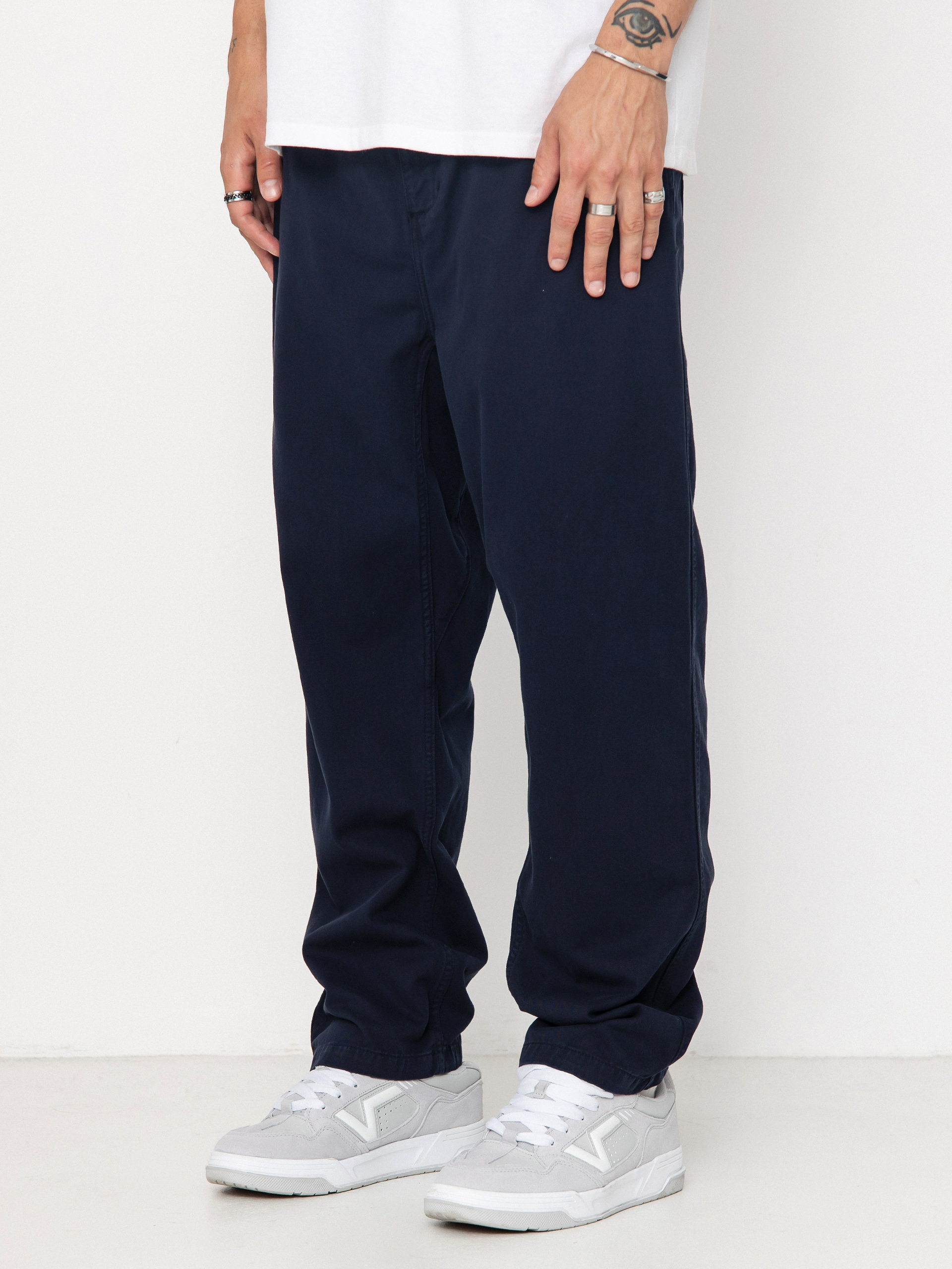 Carhartt WIP Flint Pants - navy blue (dark navy/garment dyed)