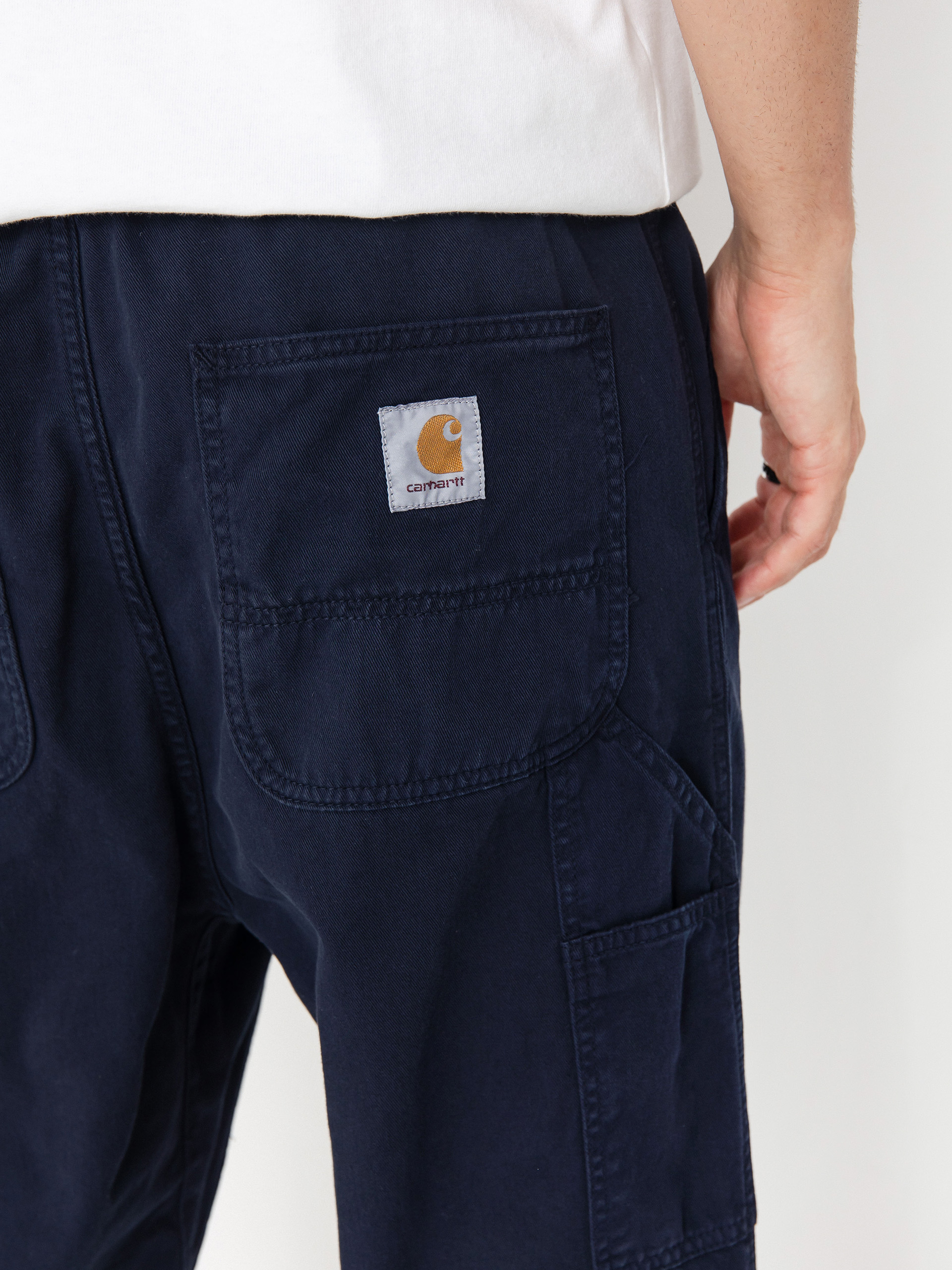 Carhartt WIP Flint Pants - navy blue (dark navy/garment dyed)