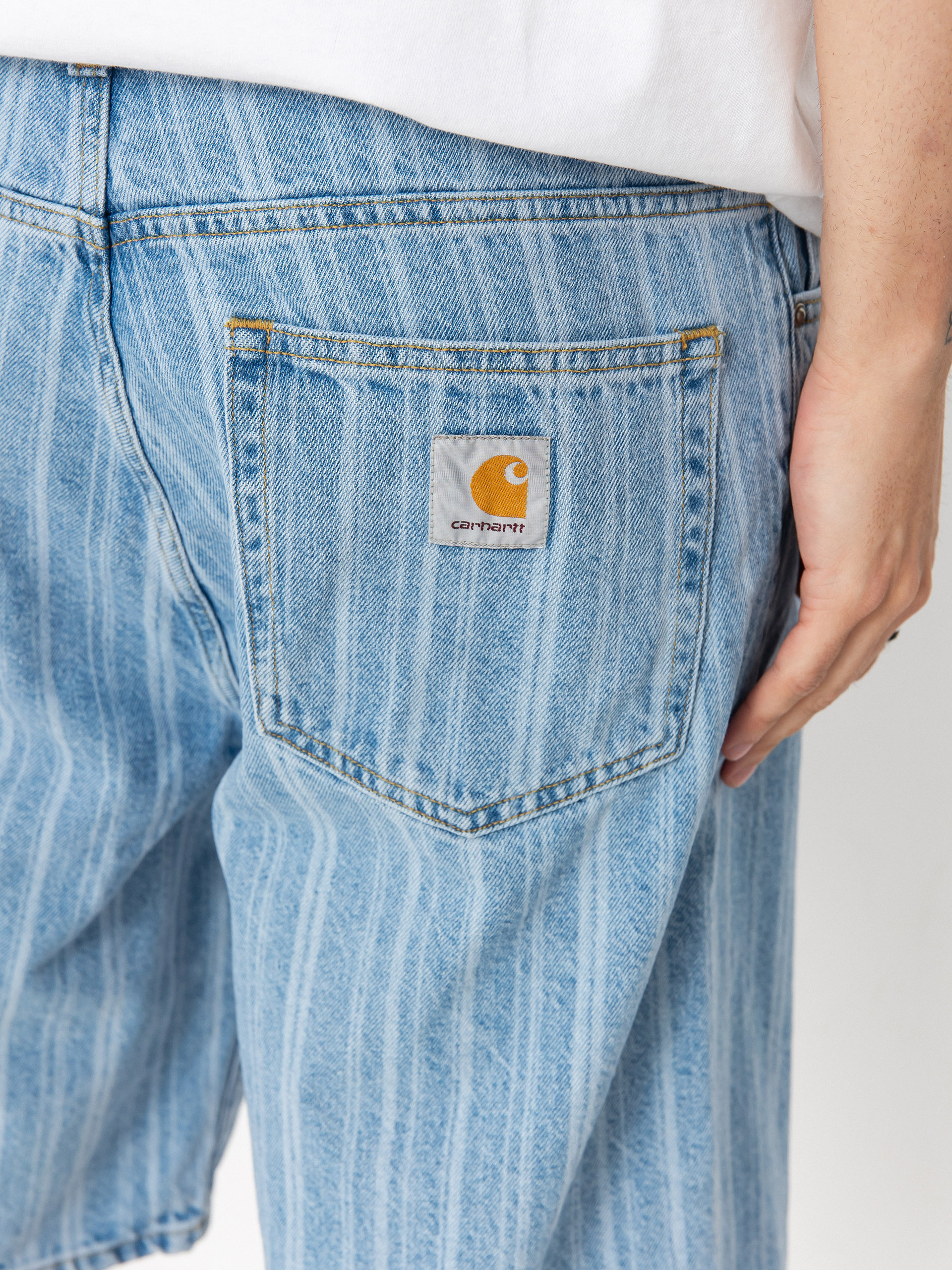 Carhartt WIP Rylan Shorts (rylan stripe/blue/stone bleached)