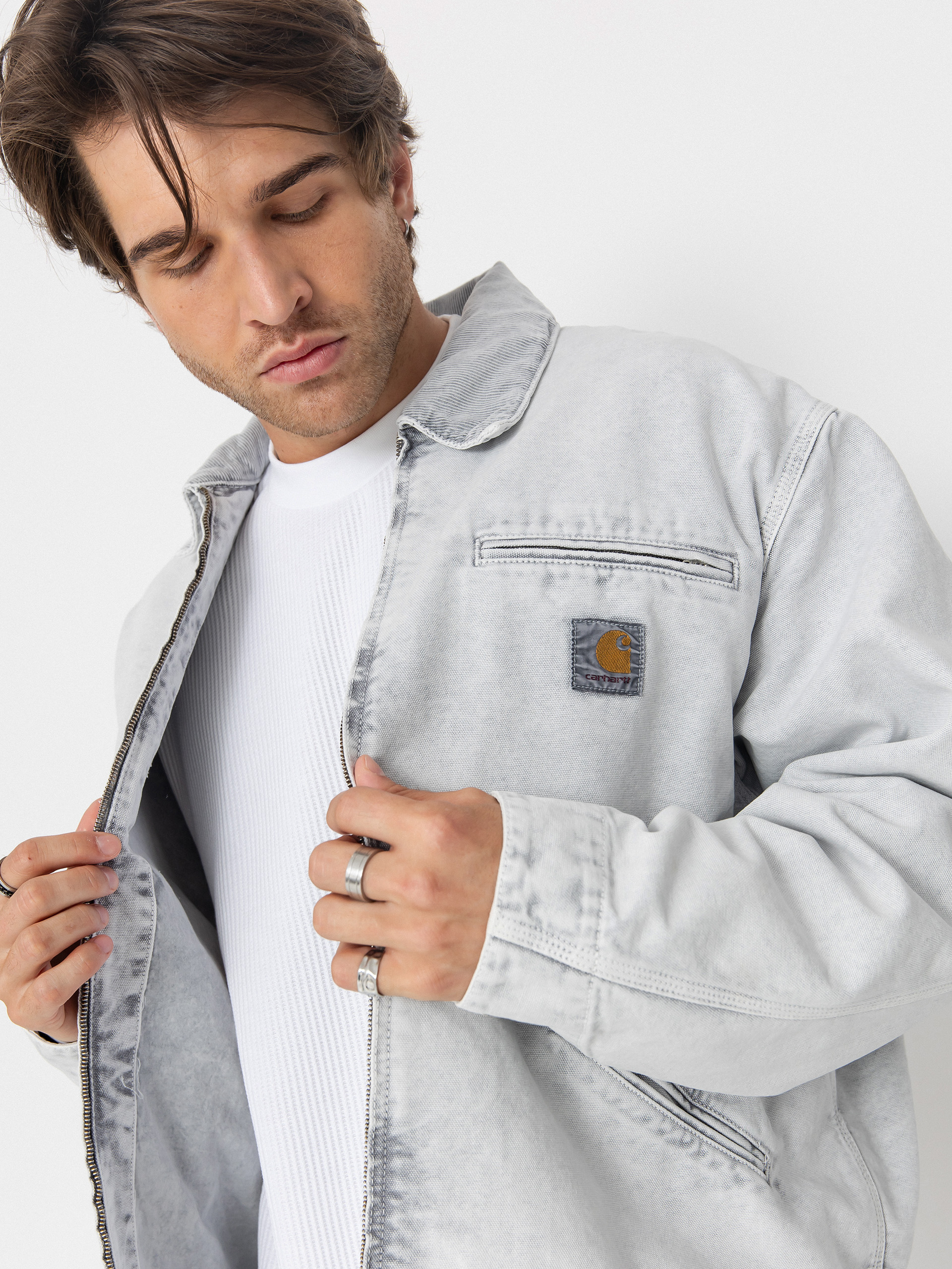 Carhartt WIP Jacket OG Detroit - grey (black/black/chalk wash)