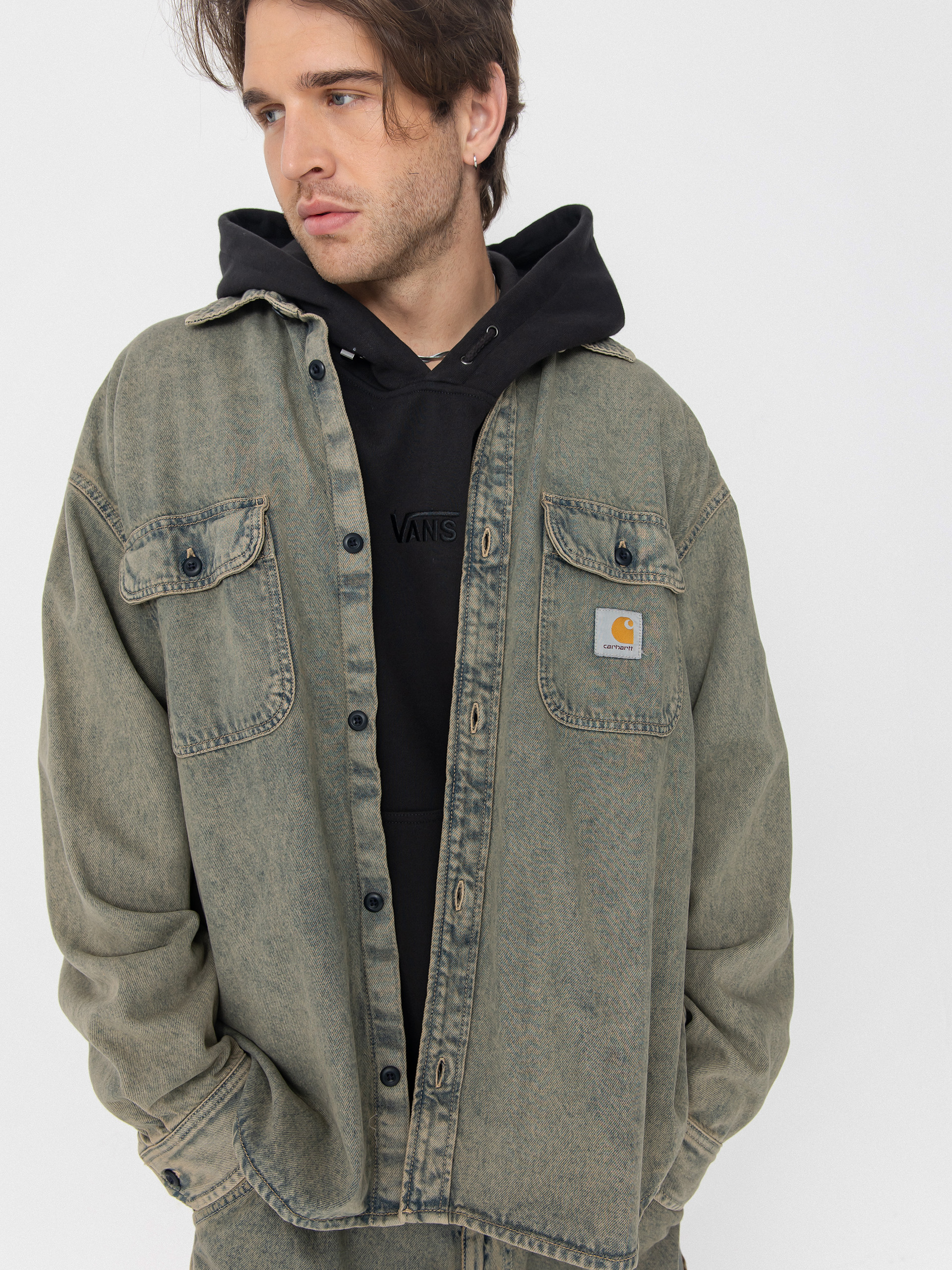 Carhartt WIP Jacket Tigan (blue/leather/garment dyed)