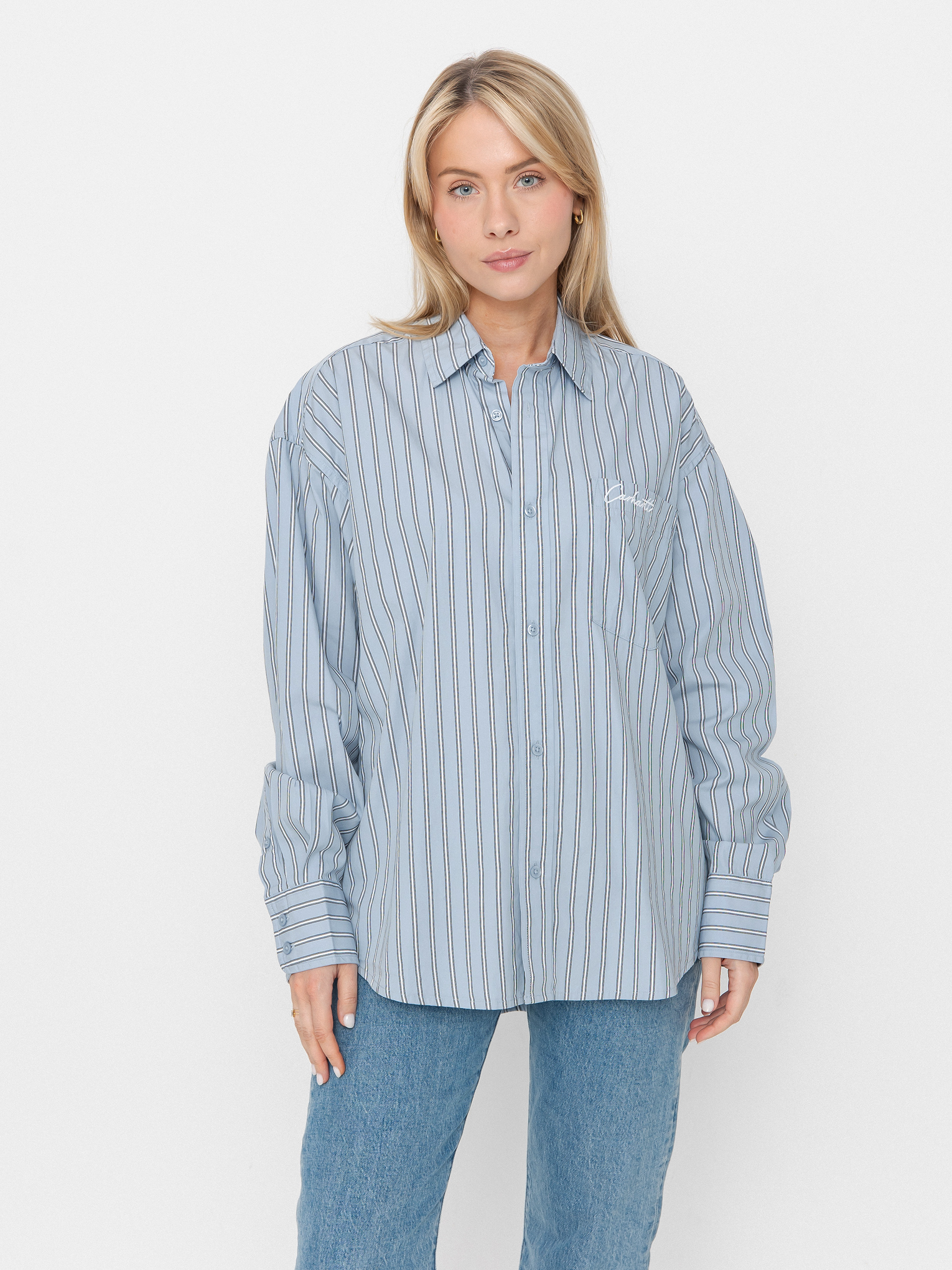 Carhartt WIP Grimsby Wmn Shirt (grimsby stripe/blue fog)